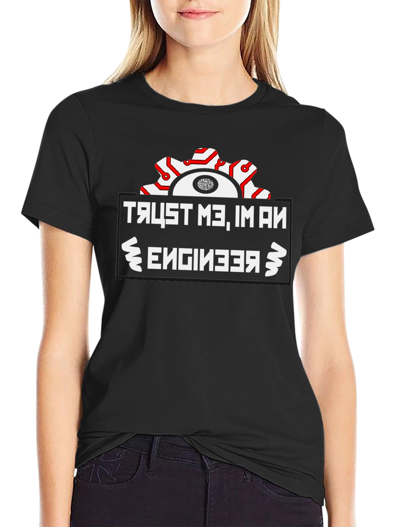 Trust Me Im An Engineer Black T-Shirt