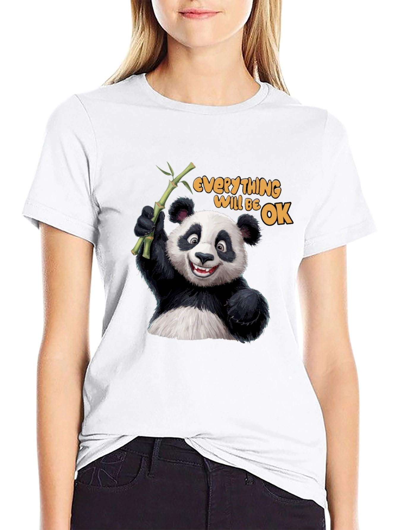 Panda Everything Will Be OK Graphic T-Shirt