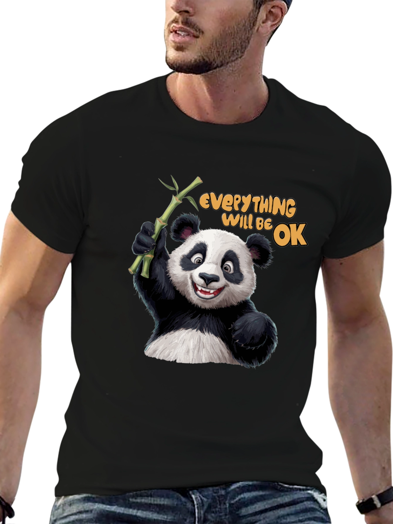 Panda Everything Will Be OK Graphic T-Shirt