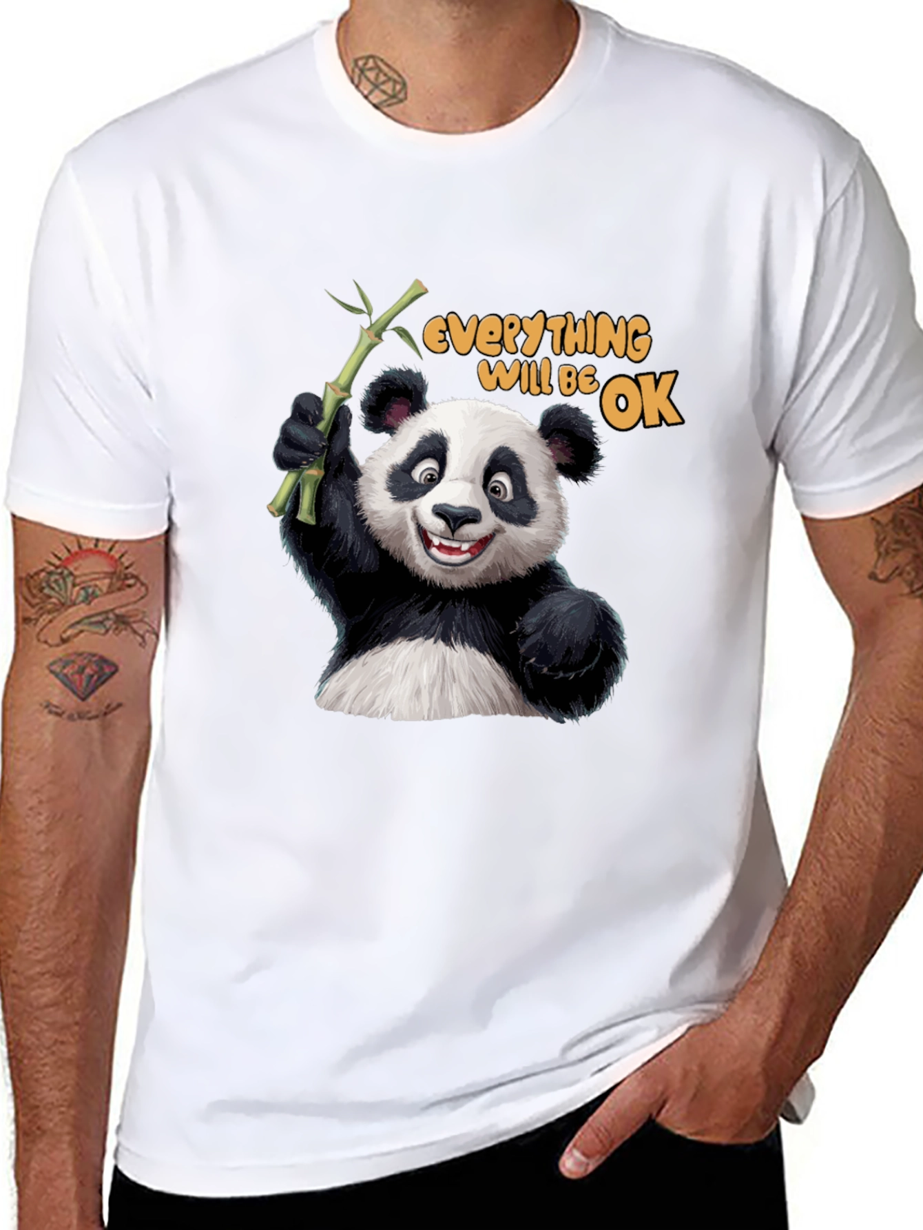 Panda Everything Will Be OK Graphic T-Shirt