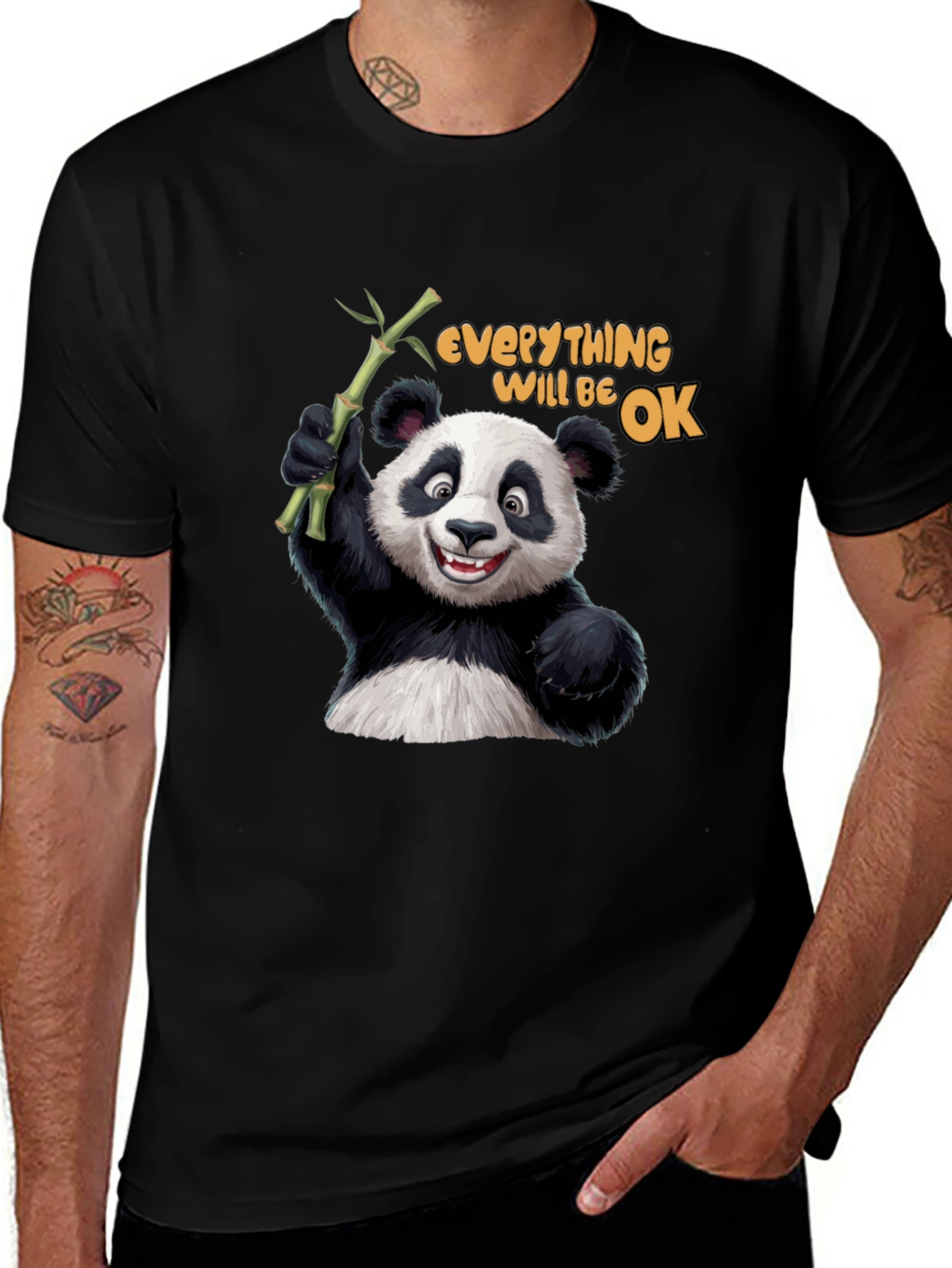 Panda Everything Will Be OK Graphic T-Shirt