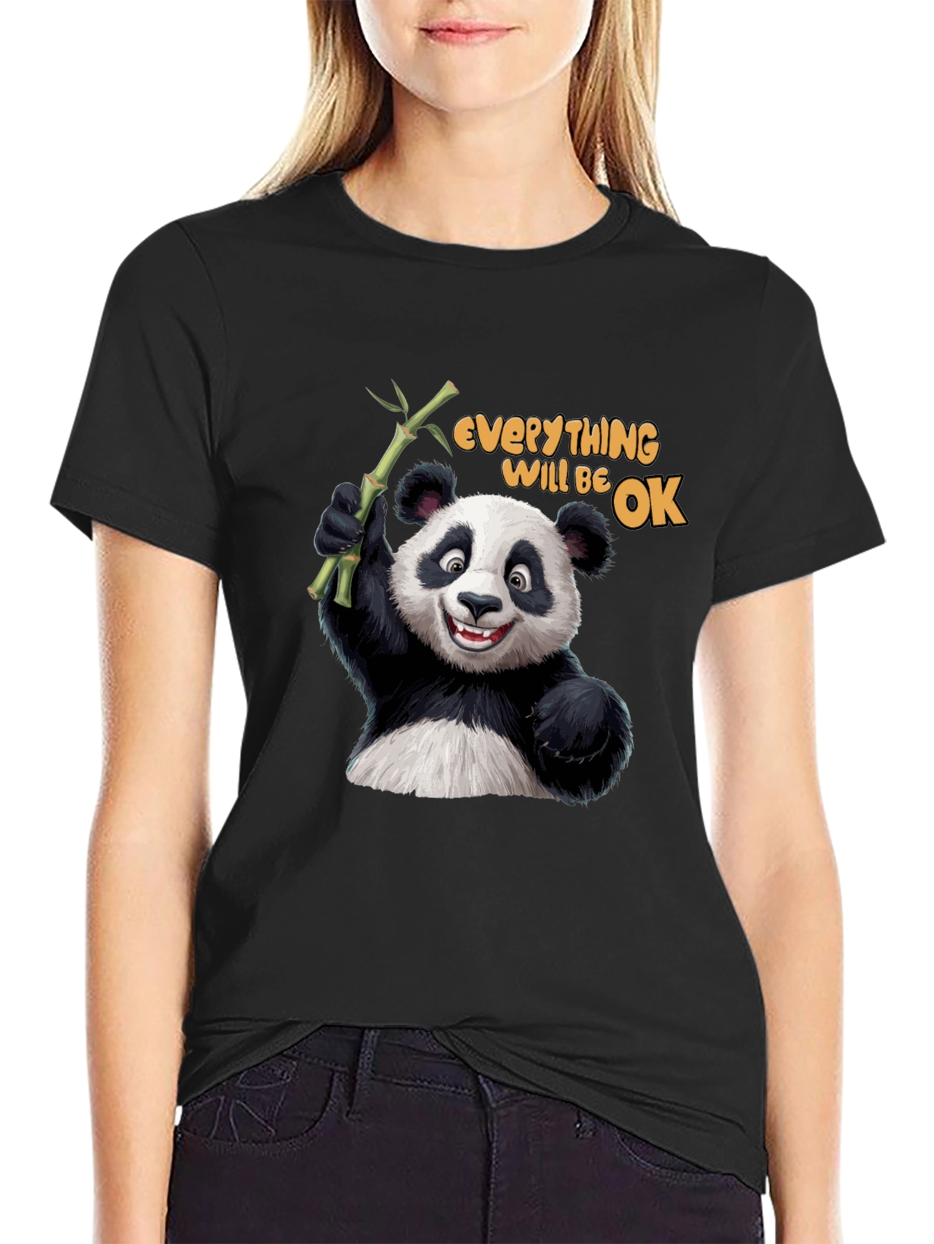 Panda Everything Will Be OK Graphic T-Shirt