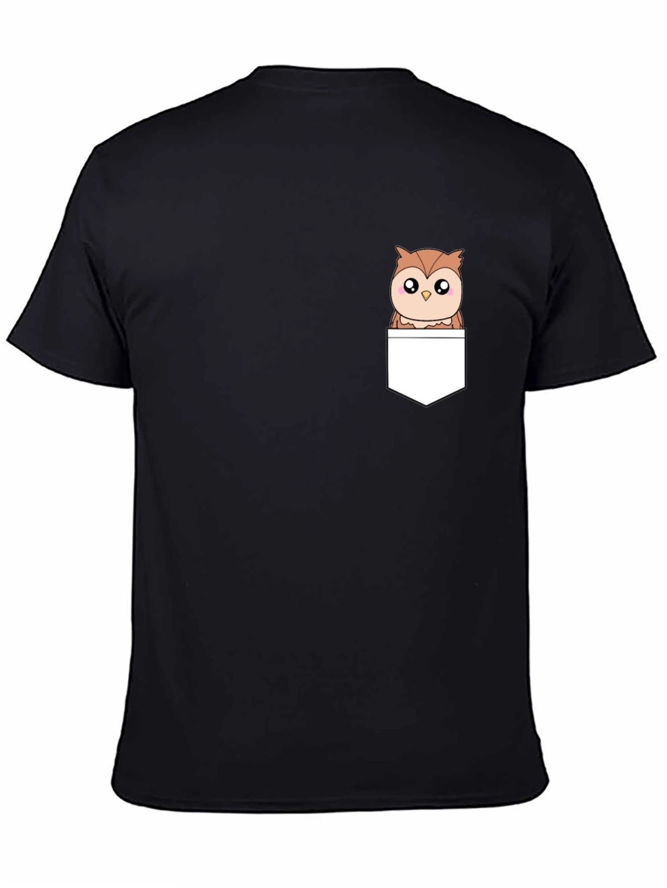 Owl in Pocket T-Shirt - Cute Animal Graphic Tee