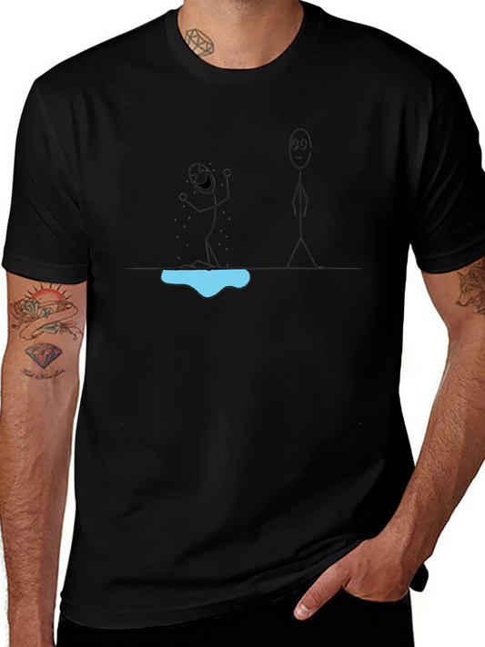 Funny Stick Figure T-Shirt - Happy Jumping