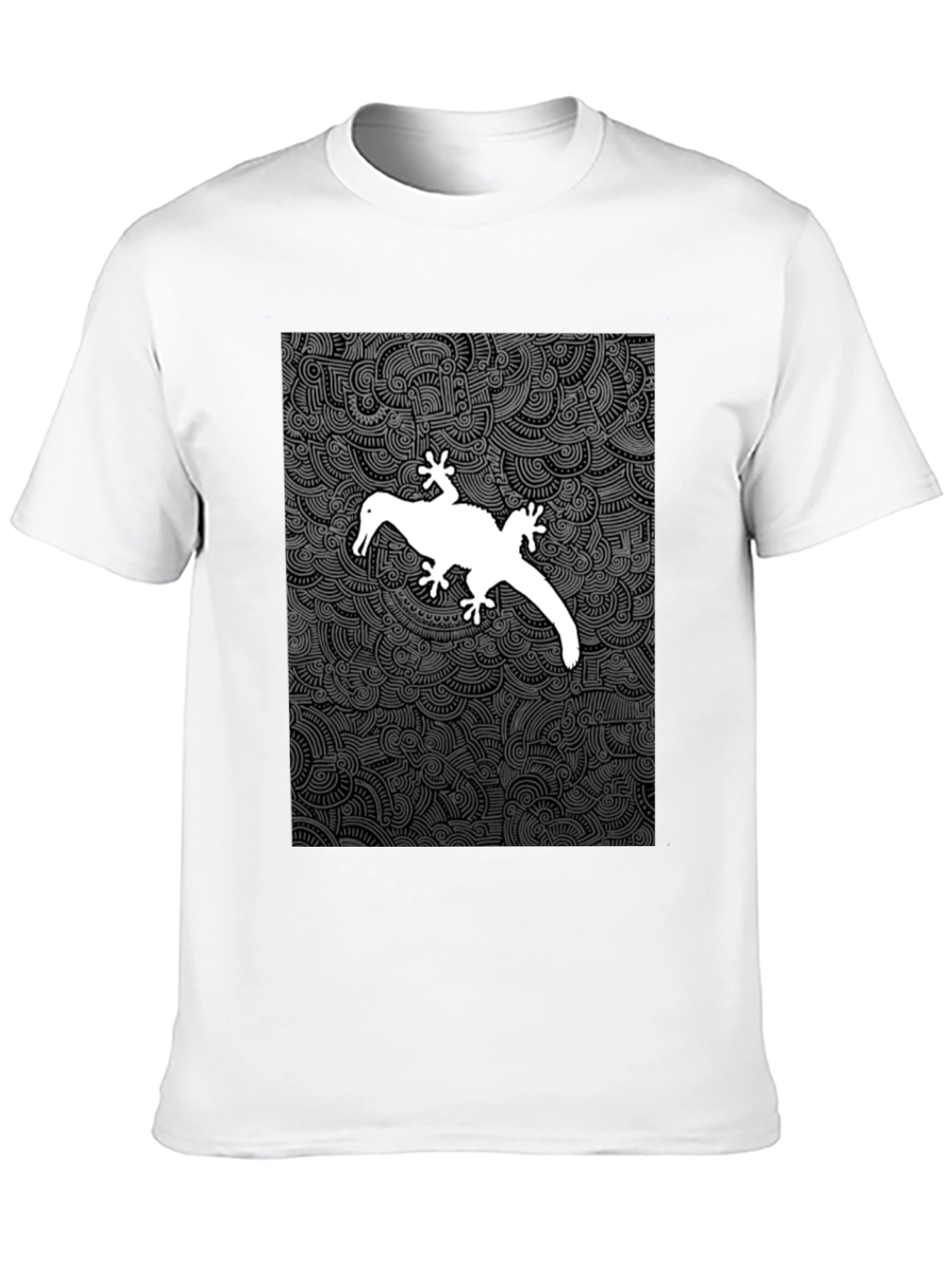 Quirky Gecko Graphic Tee - Black Cotton Blend