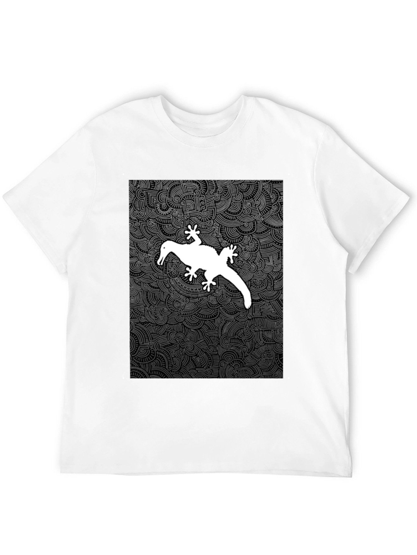 Quirky Gecko Graphic Tee - Black Cotton Blend