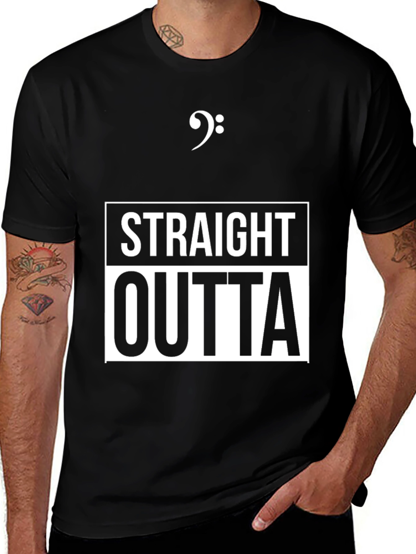 Straight Outta Bass Clef Music T-Shirt