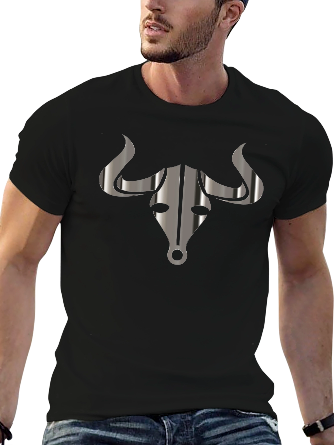 Bull Head Graphic Black T-Shirt