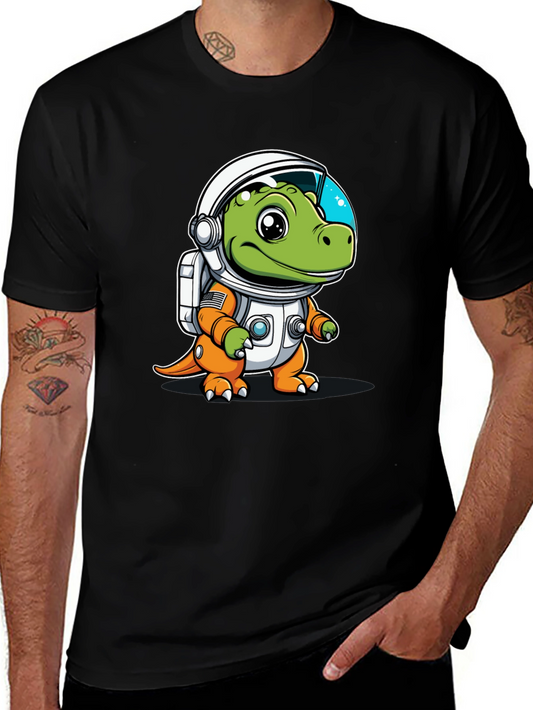 Dino Astronaut Black Graphic Tee