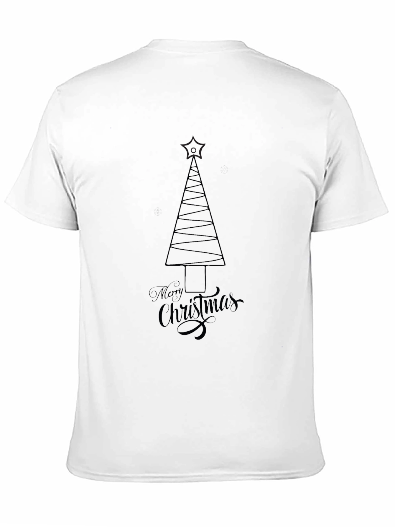 Merry Christmas Tree Graphic Tee - Black