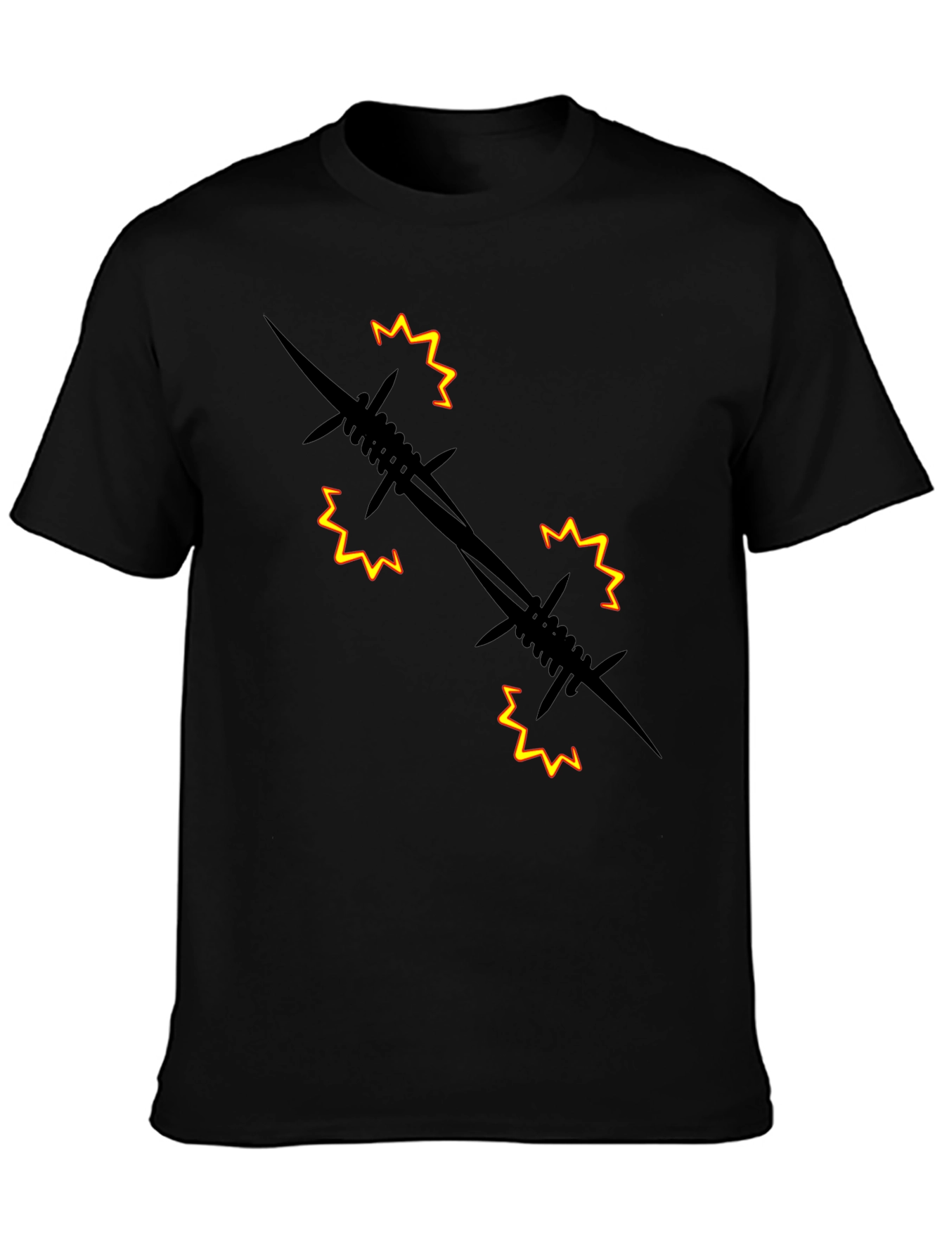 Barbed Wire Graphic Black T-Shirt
