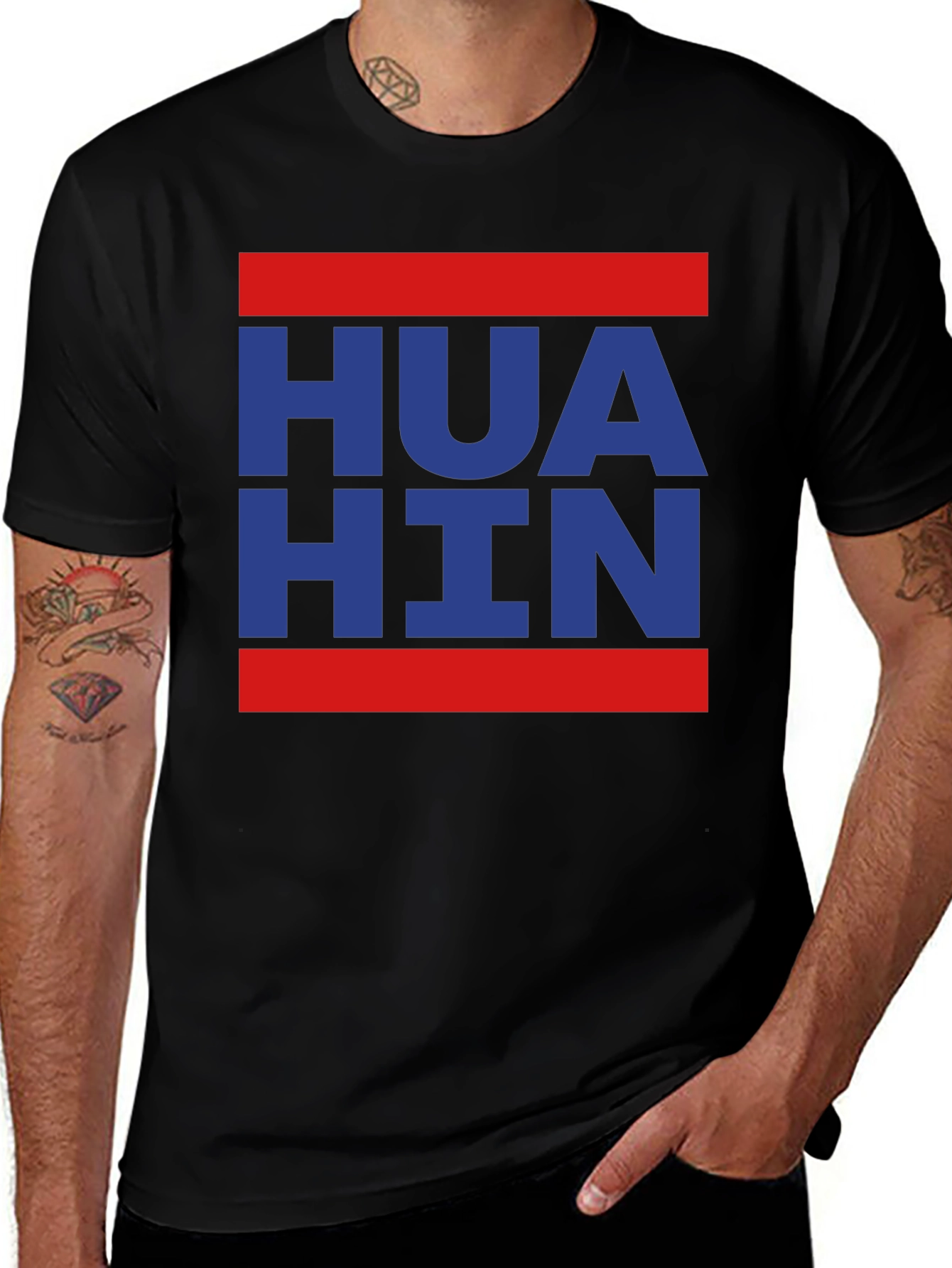 Hua Hin T-Shirt - Retro Style Black Tee