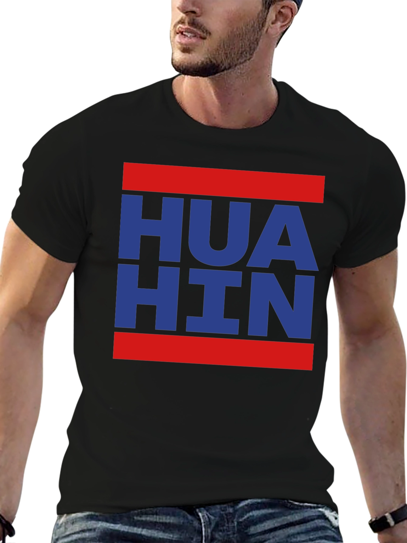 Hua Hin T-Shirt - Retro Style Black Tee
