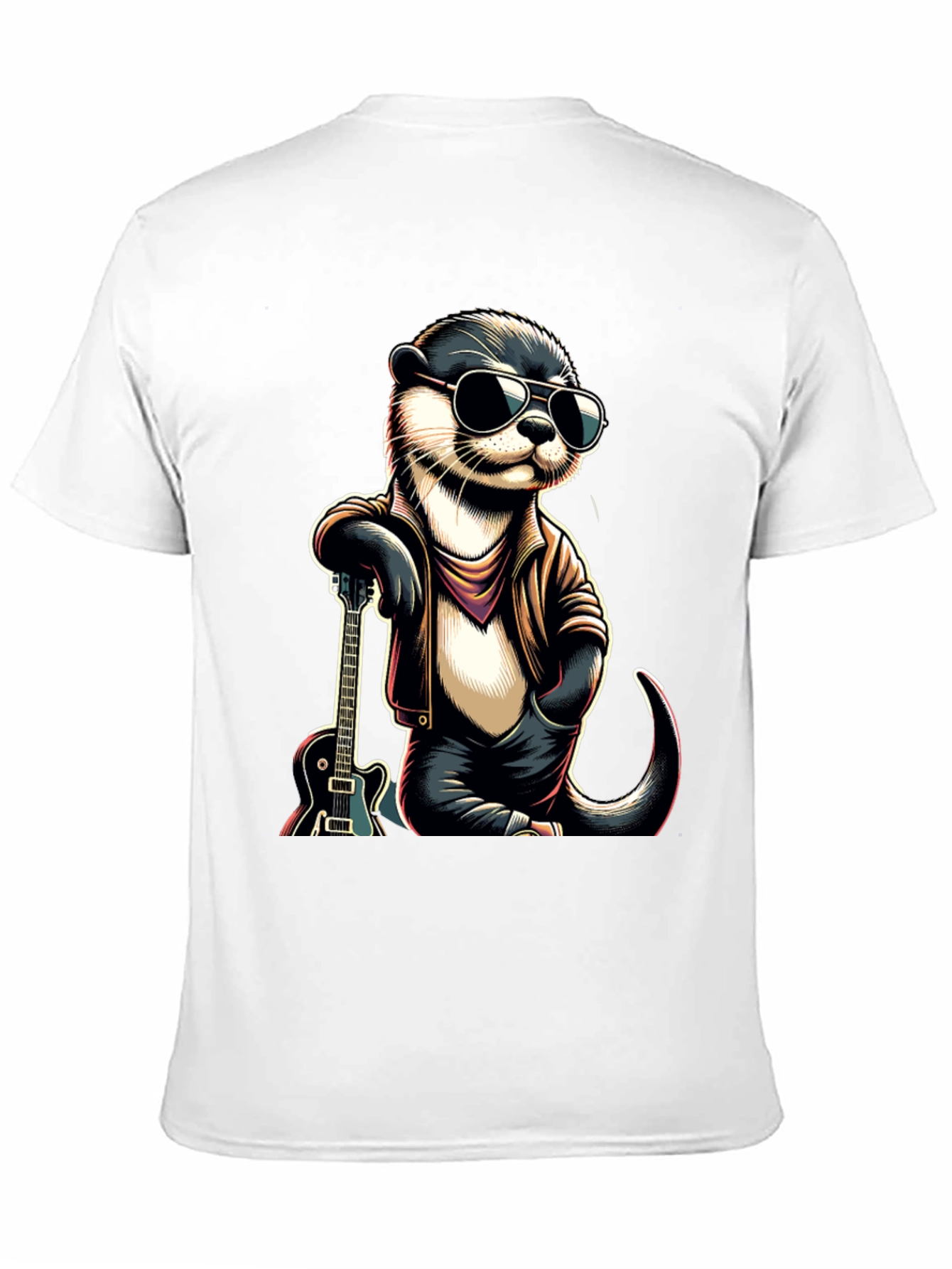 Cool Otter Guitarist Graphic Tee