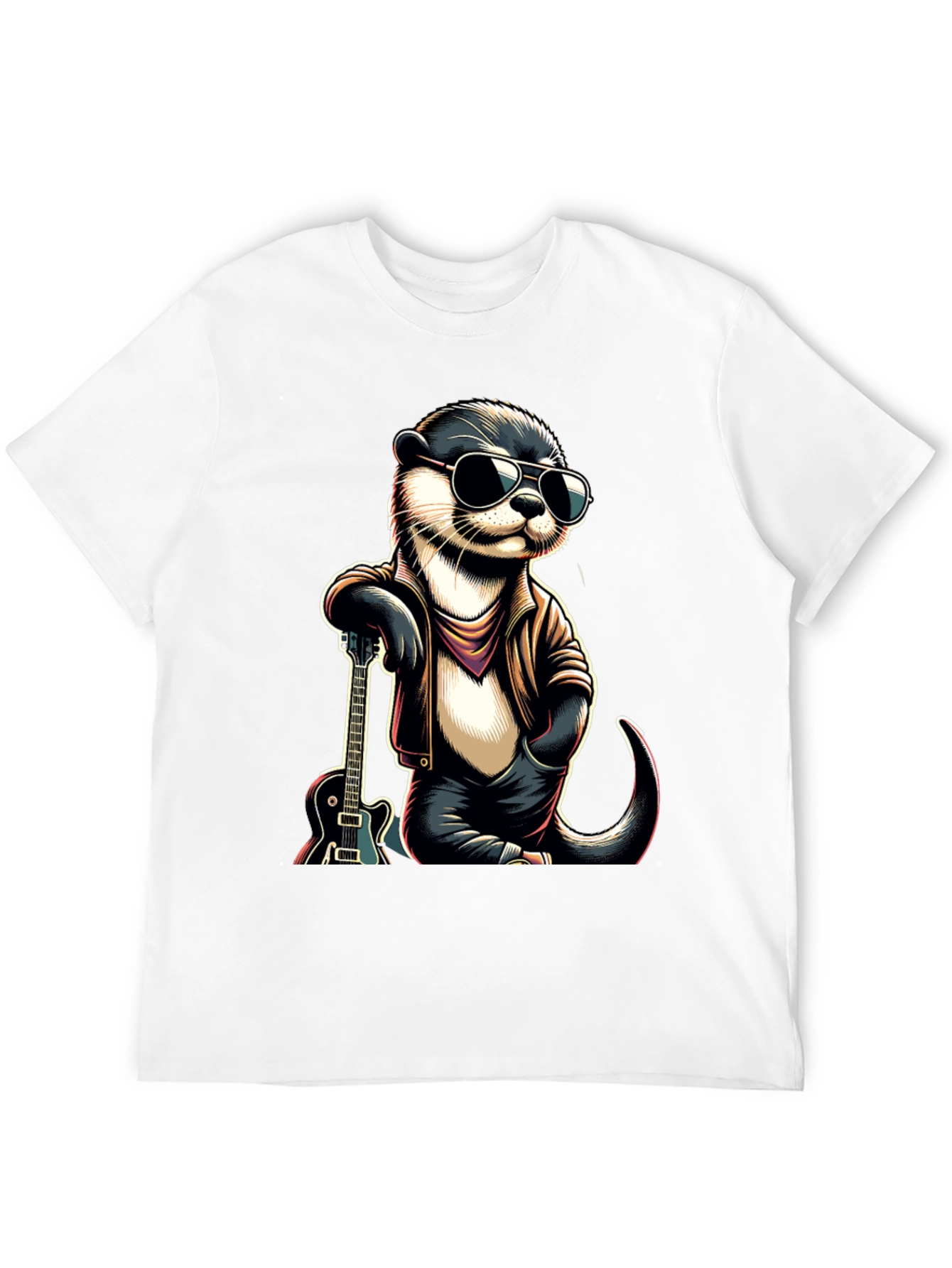 Cool Otter Guitarist Graphic Tee