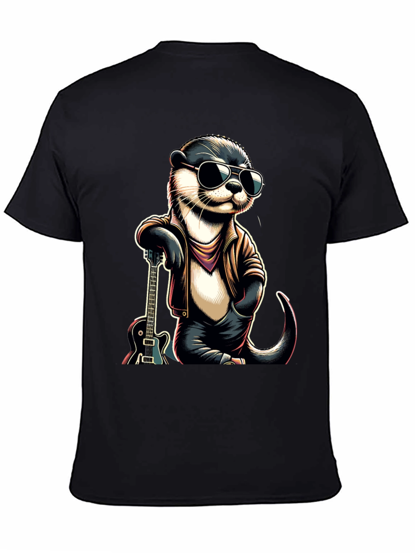 Cool Otter Guitarist Graphic Tee
