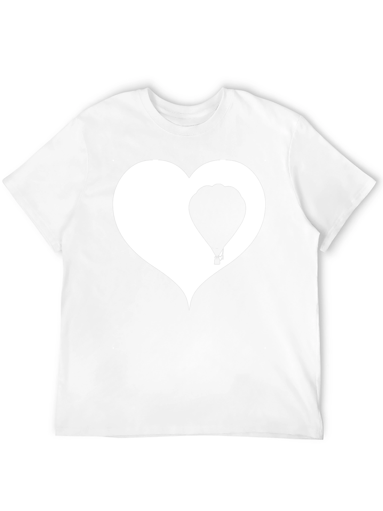 Heart Balloon Graphic Tee - Black Cotton Blend
