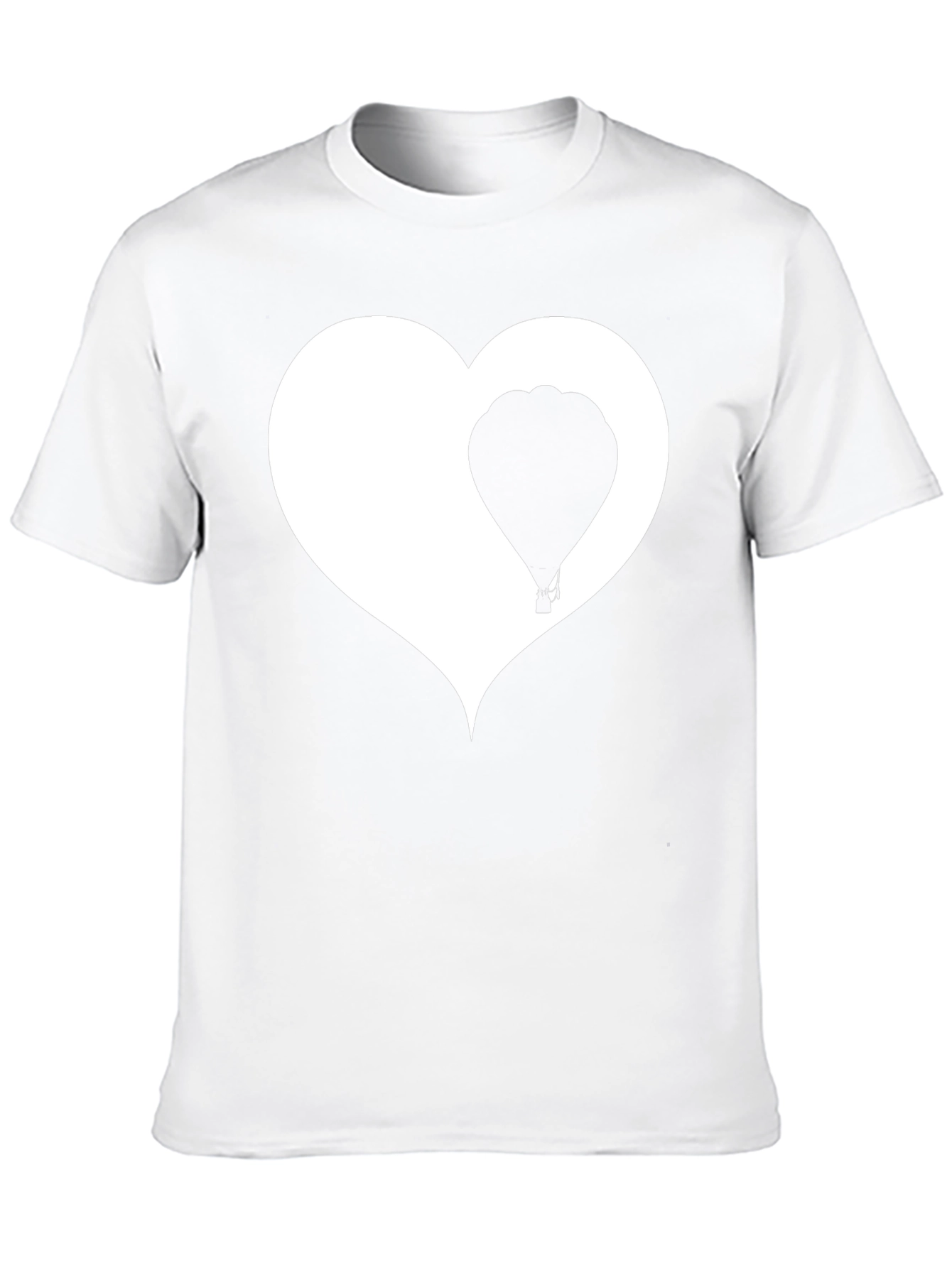 Heart Balloon Graphic Tee - Black Cotton Blend
