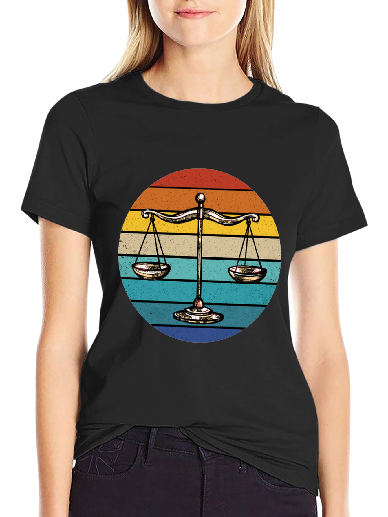 Scales of Justice Retro Graphic T-Shirt