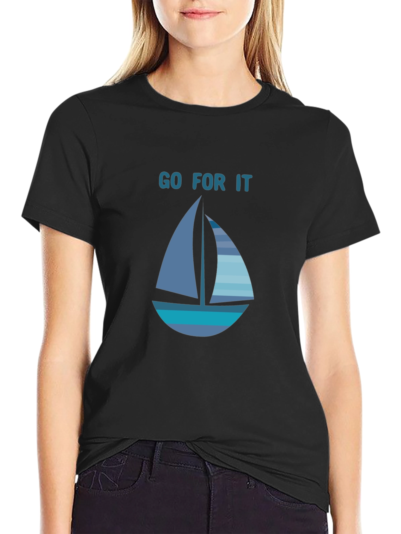 Go For It Sailboat Graphic T-Shirt