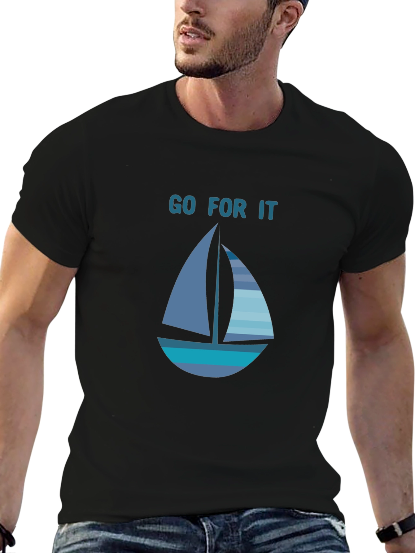 Go For It Sailboat Graphic T-Shirt