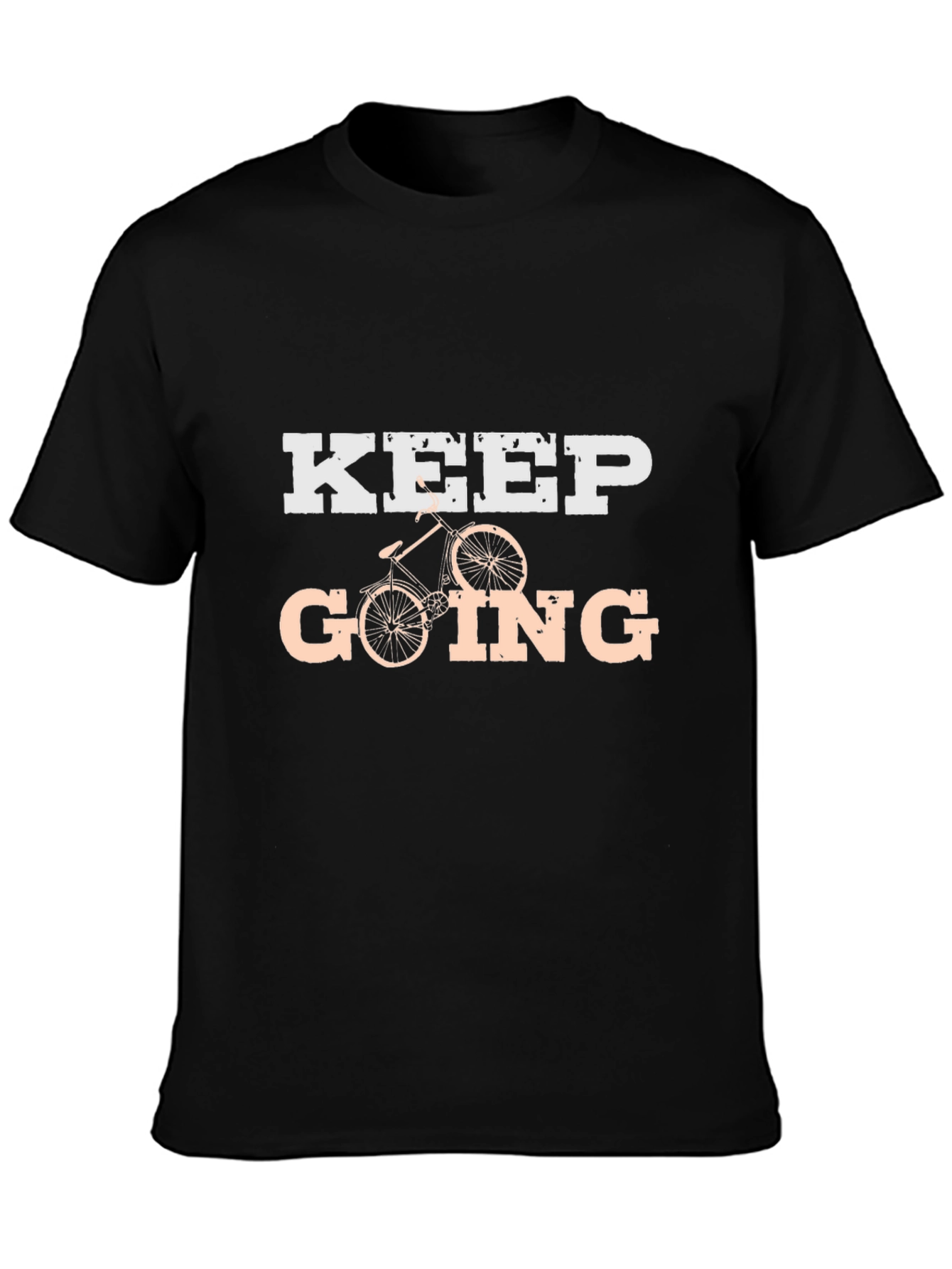 Keep Going Bike T-Shirt - Black Graphic Tee