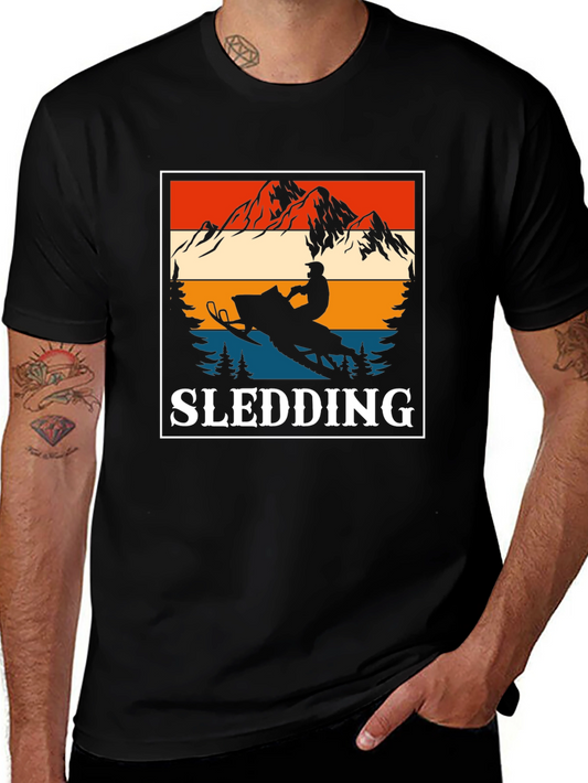 Vintage Sledding T-Shirt - Mountain Adventure