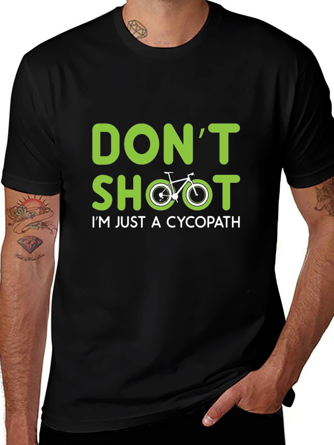 Dont Shoot Cycopath T-Shirt - Cycling Humor