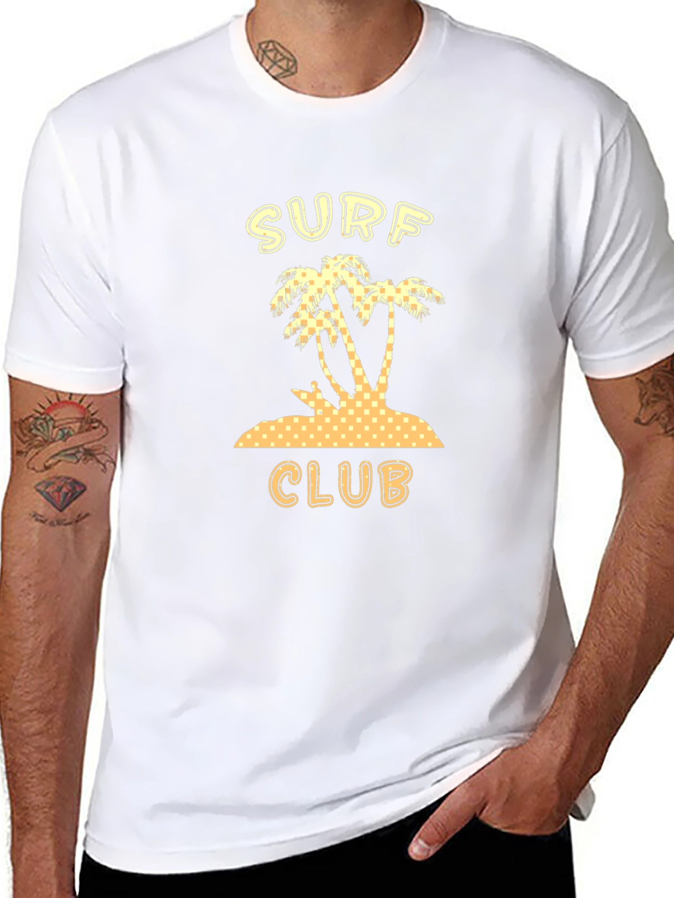 Surf Club T-Shirt | Palm Tree Island Design