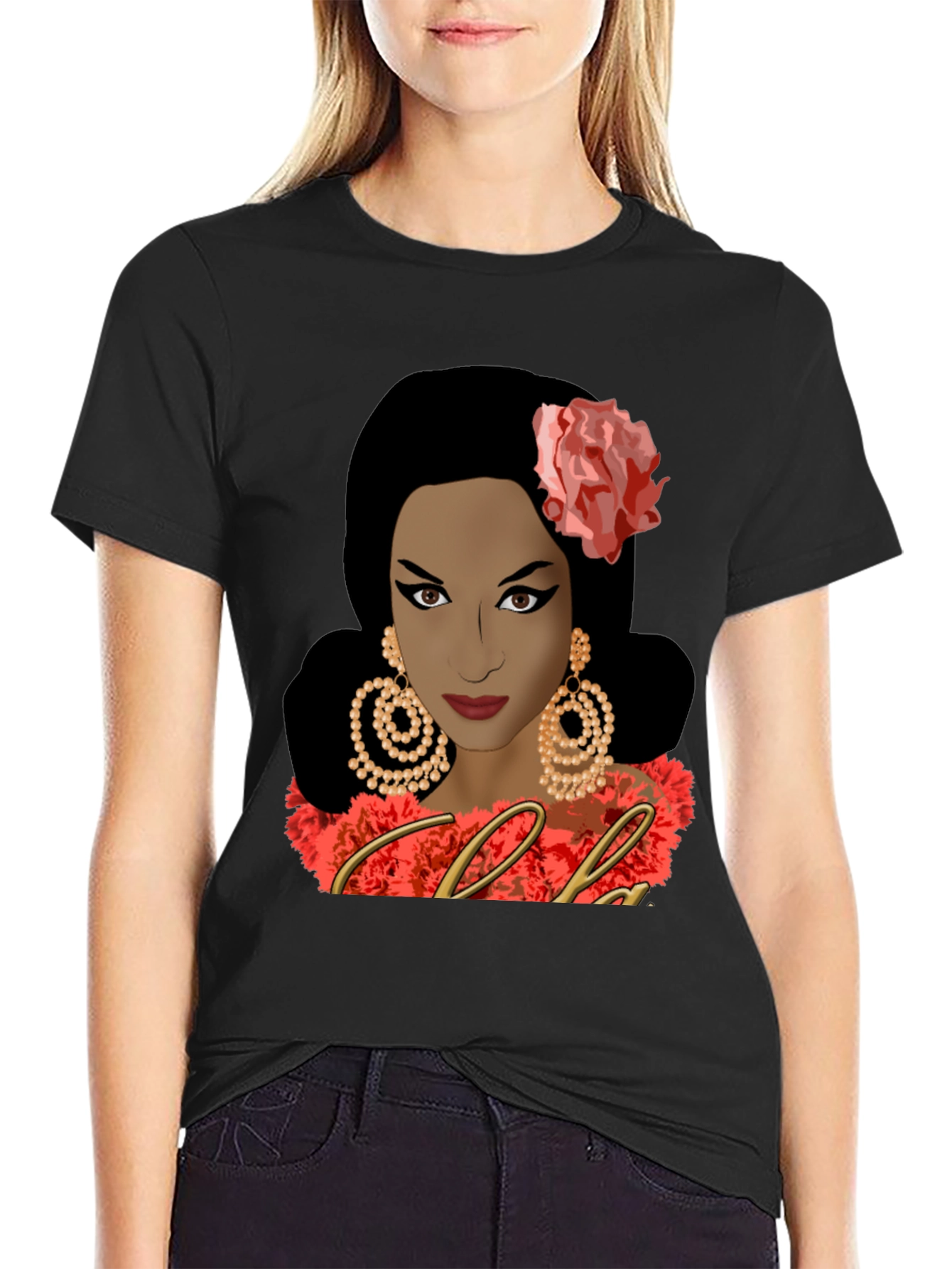 Celia Cruz Graphic Tee - Black Unisex T-Shirt