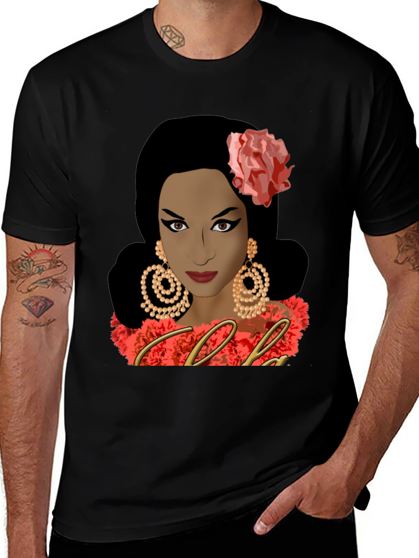 Celia Cruz Graphic Tee - Black Unisex T-Shirt