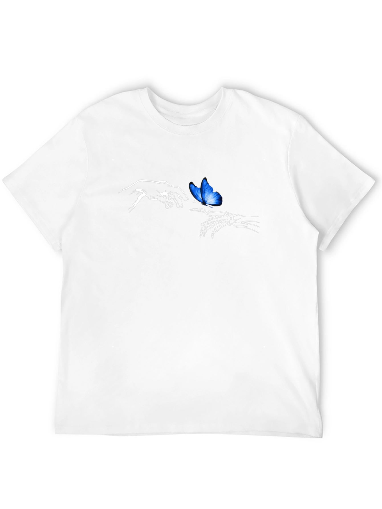 Butterfly Touch Graphic Tee - Black Cotton Casual Shirt