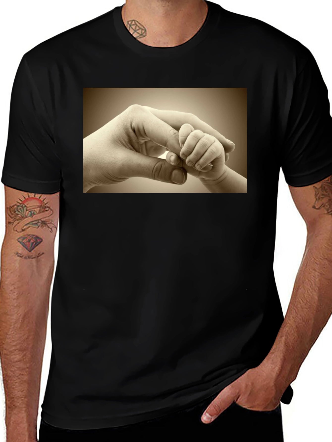 Touching Hands Graphic T-Shirt