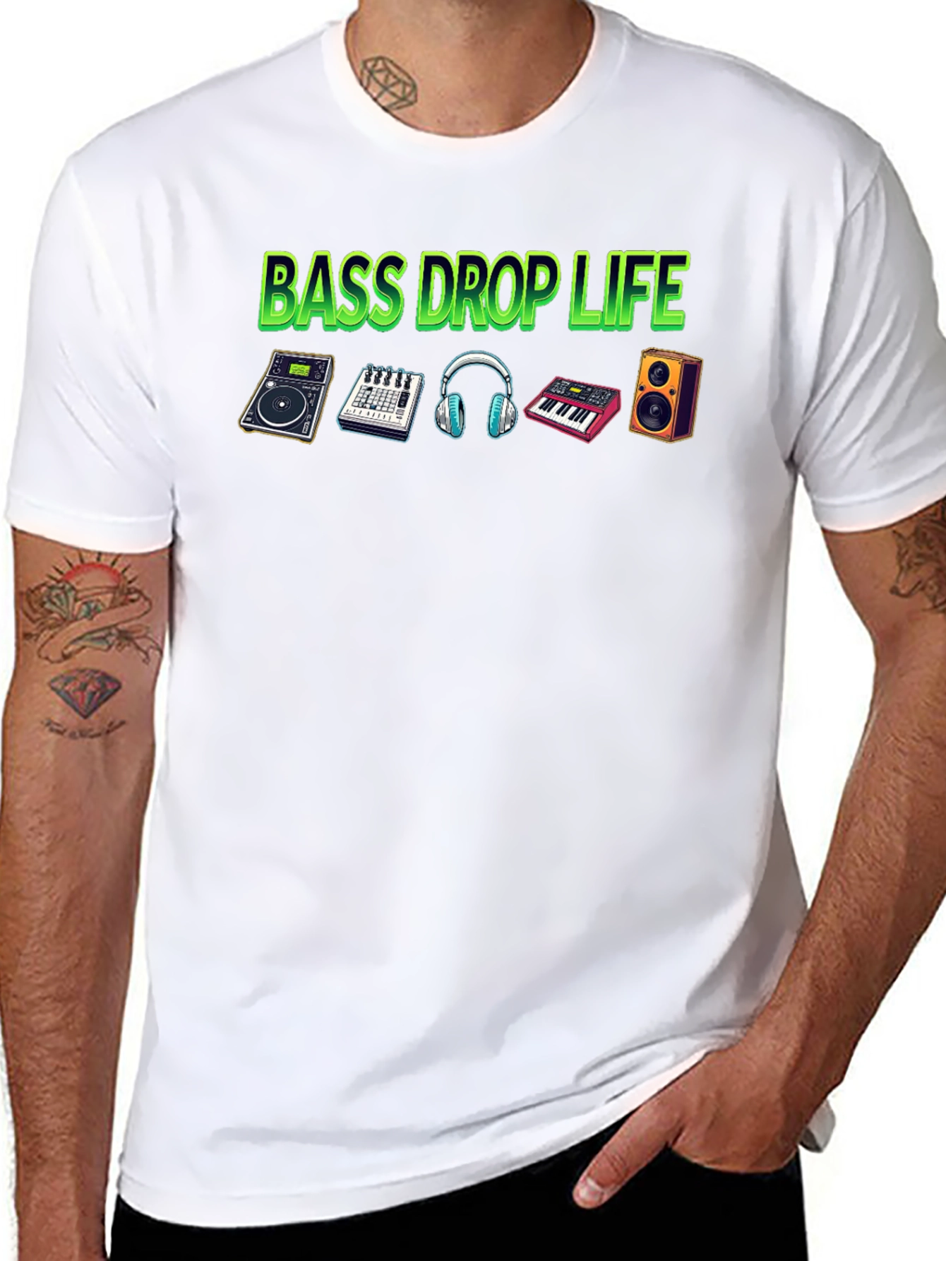 Bass Drop Life Black T-Shirt - Music Producer Tee