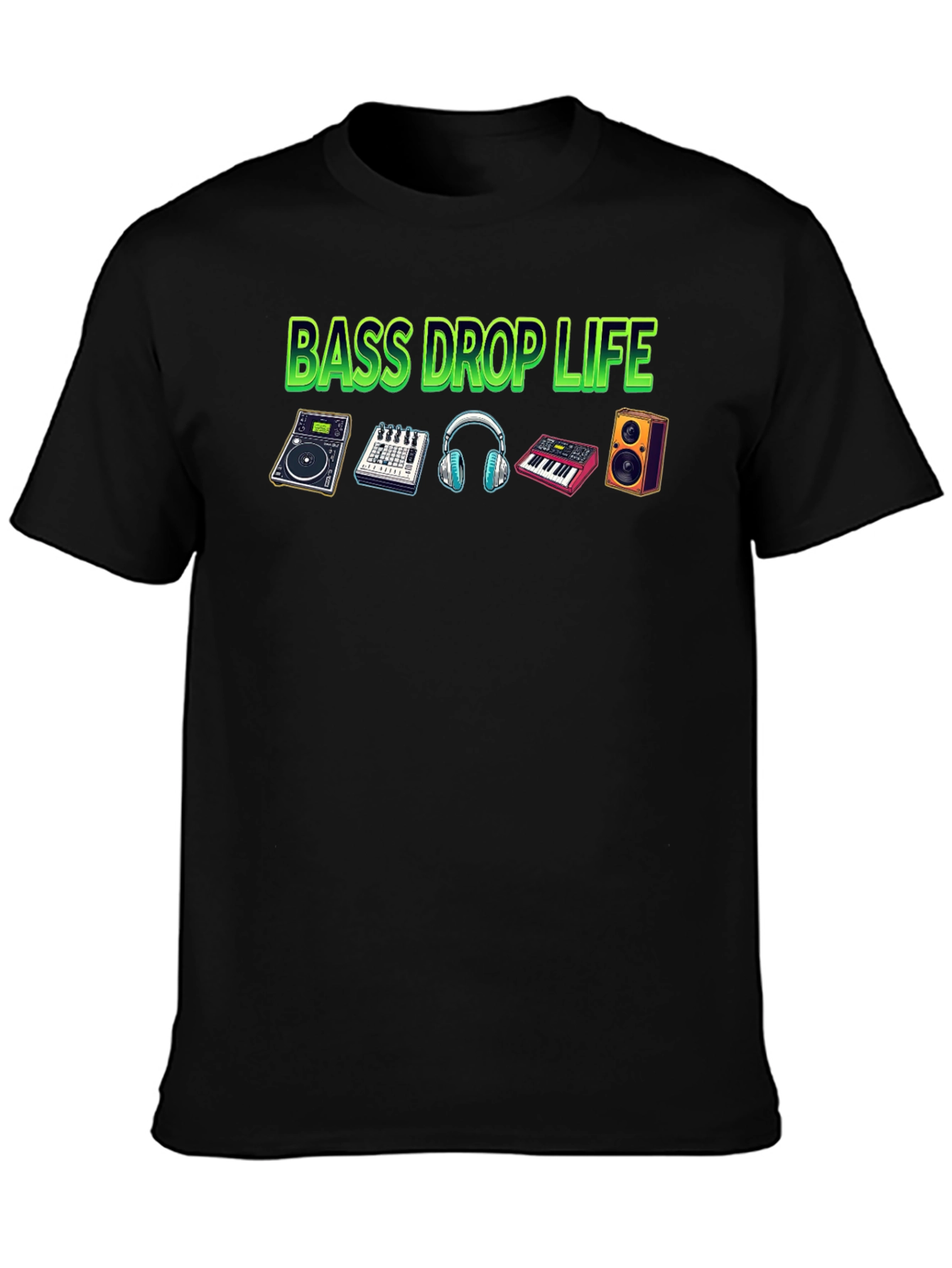 Bass Drop Life Black T-Shirt - Music Producer Tee