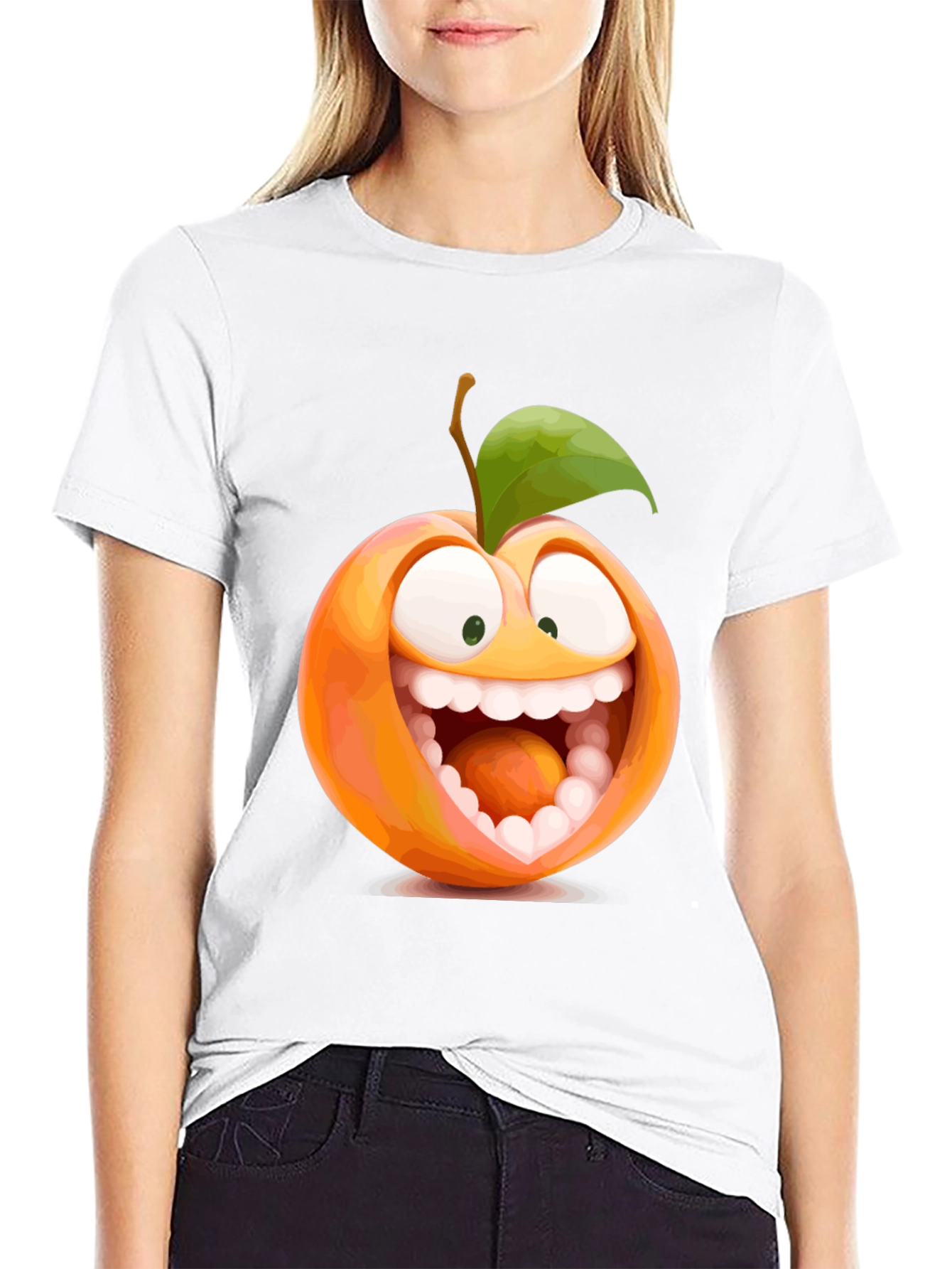 Funny Peach Cartoon Graphic Tee