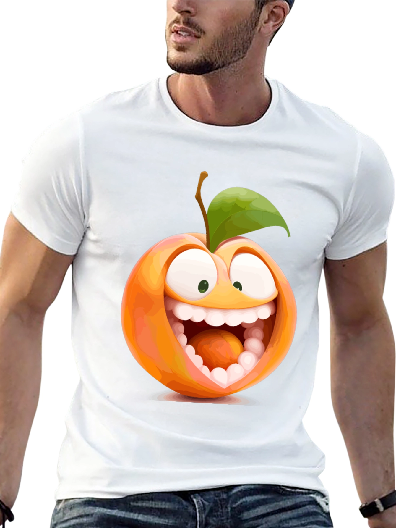 Funny Peach Cartoon Graphic Tee