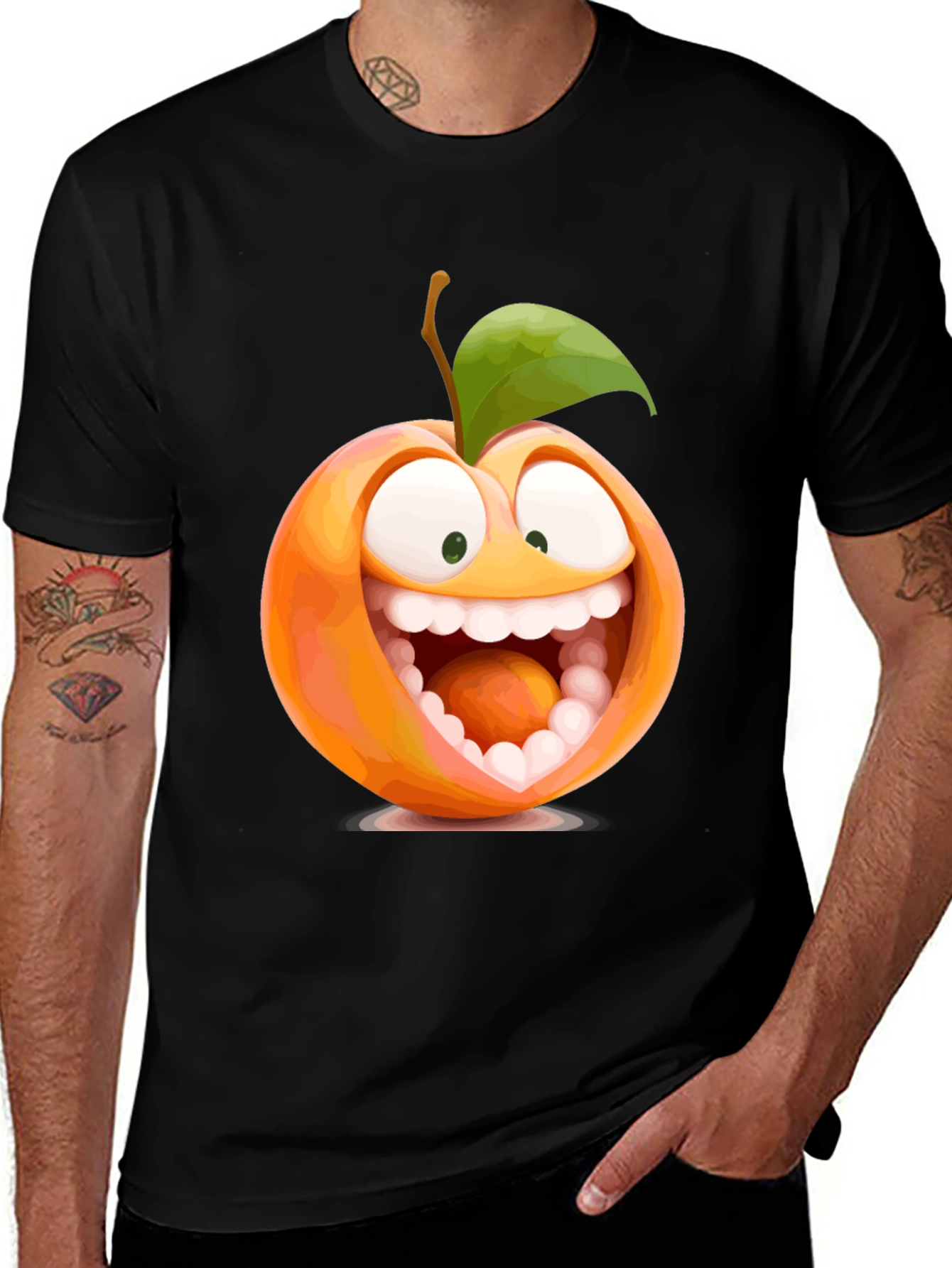 Funny Peach Cartoon Graphic Tee