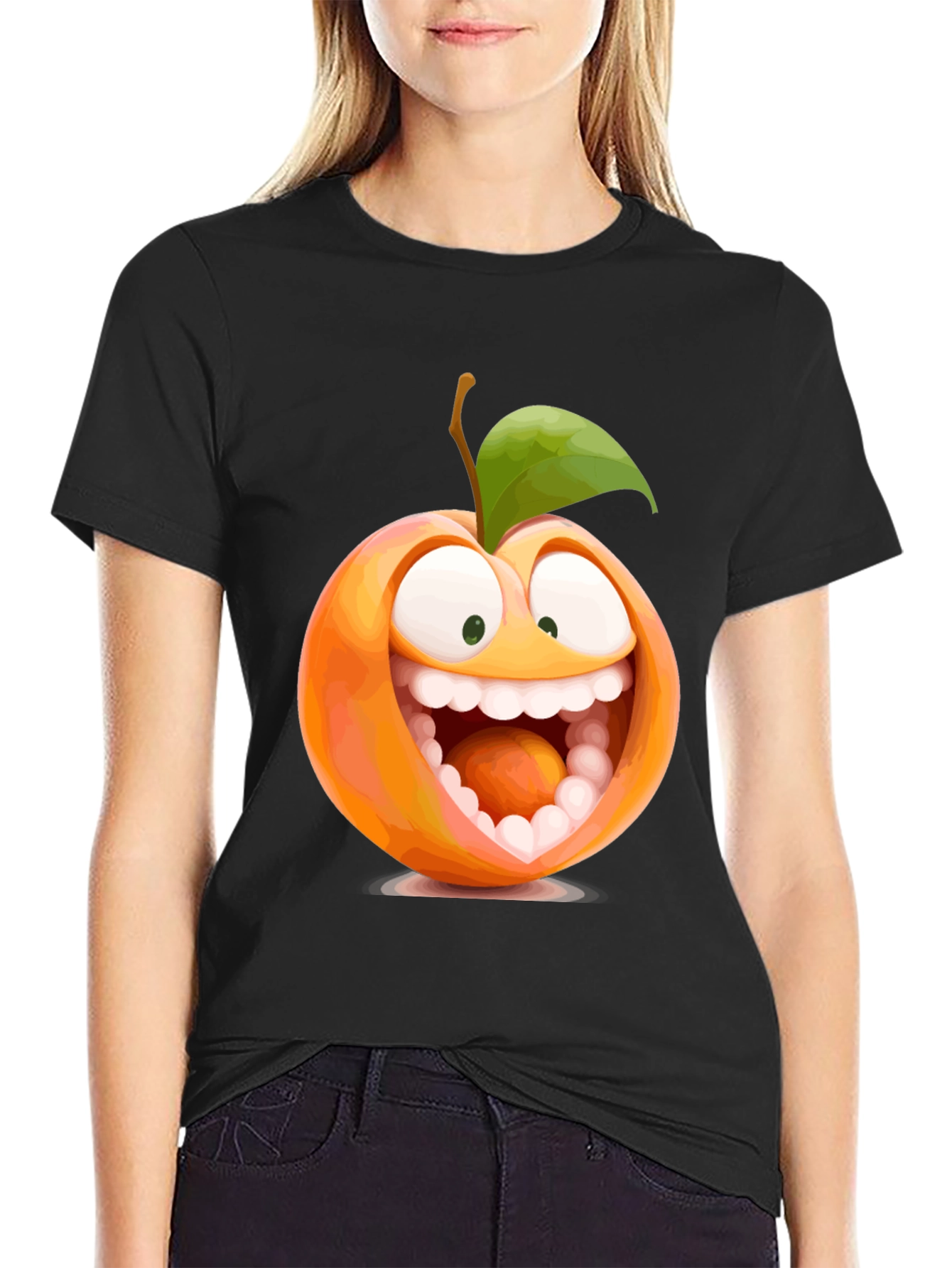 Funny Peach Cartoon Graphic Tee