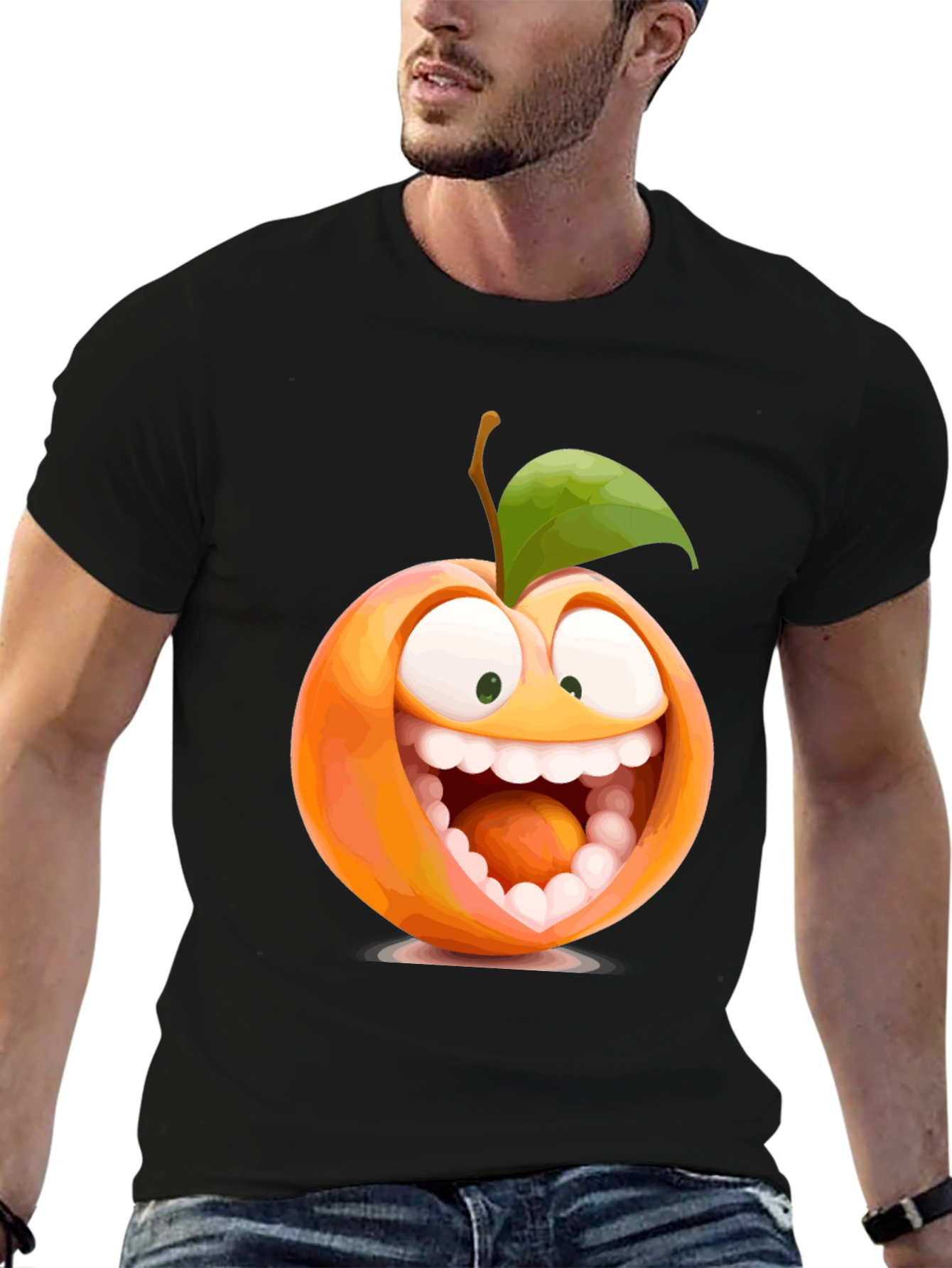 Funny Peach Cartoon Graphic Tee