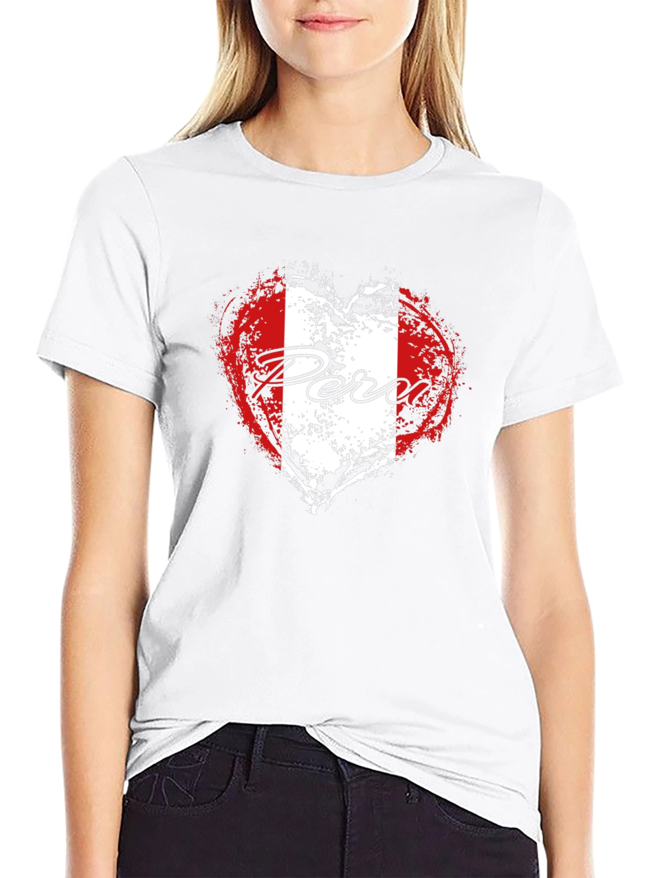 Peru Flag Heart T-Shirt - Patriotic Pride