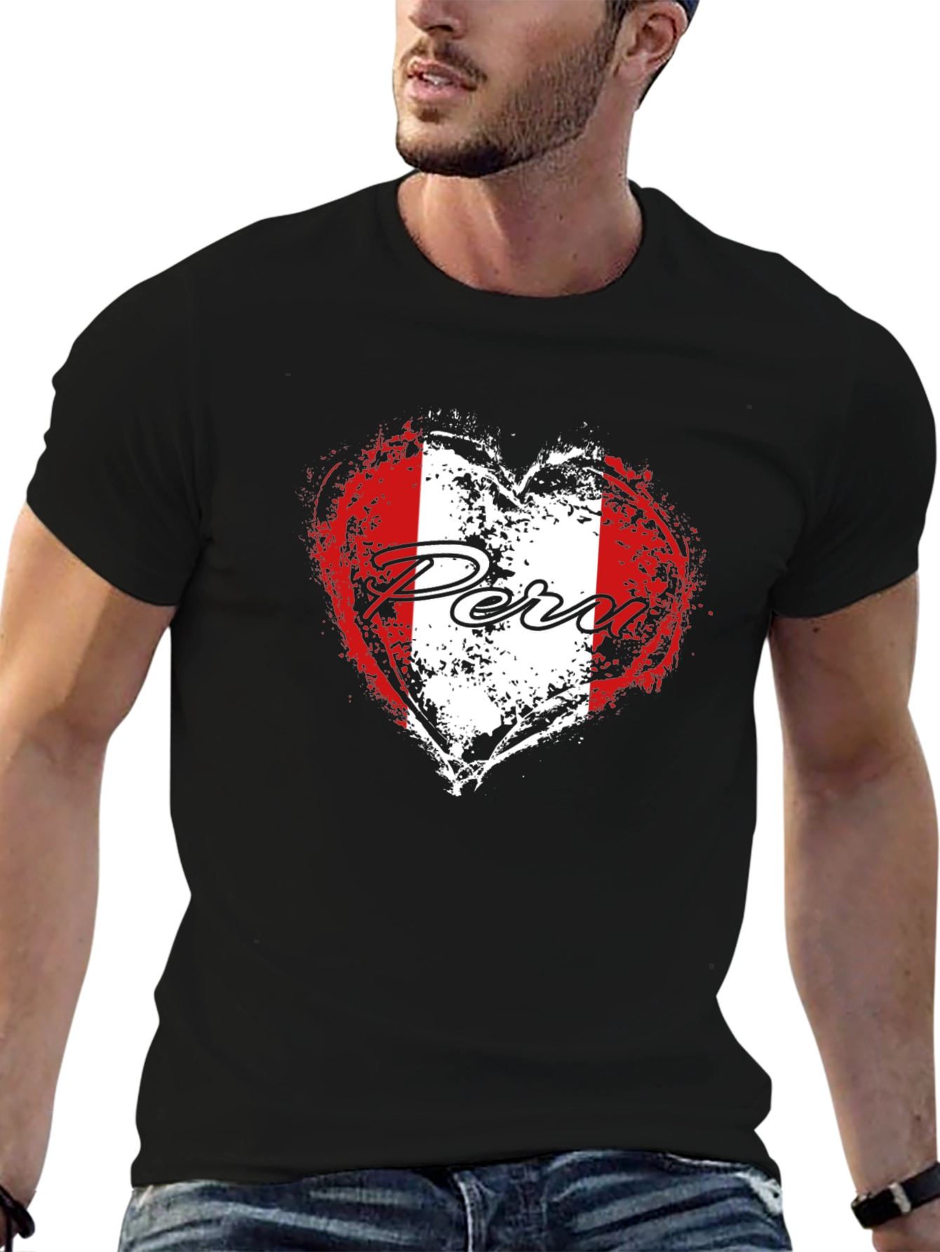 Peru Flag Heart T-Shirt - Patriotic Pride
