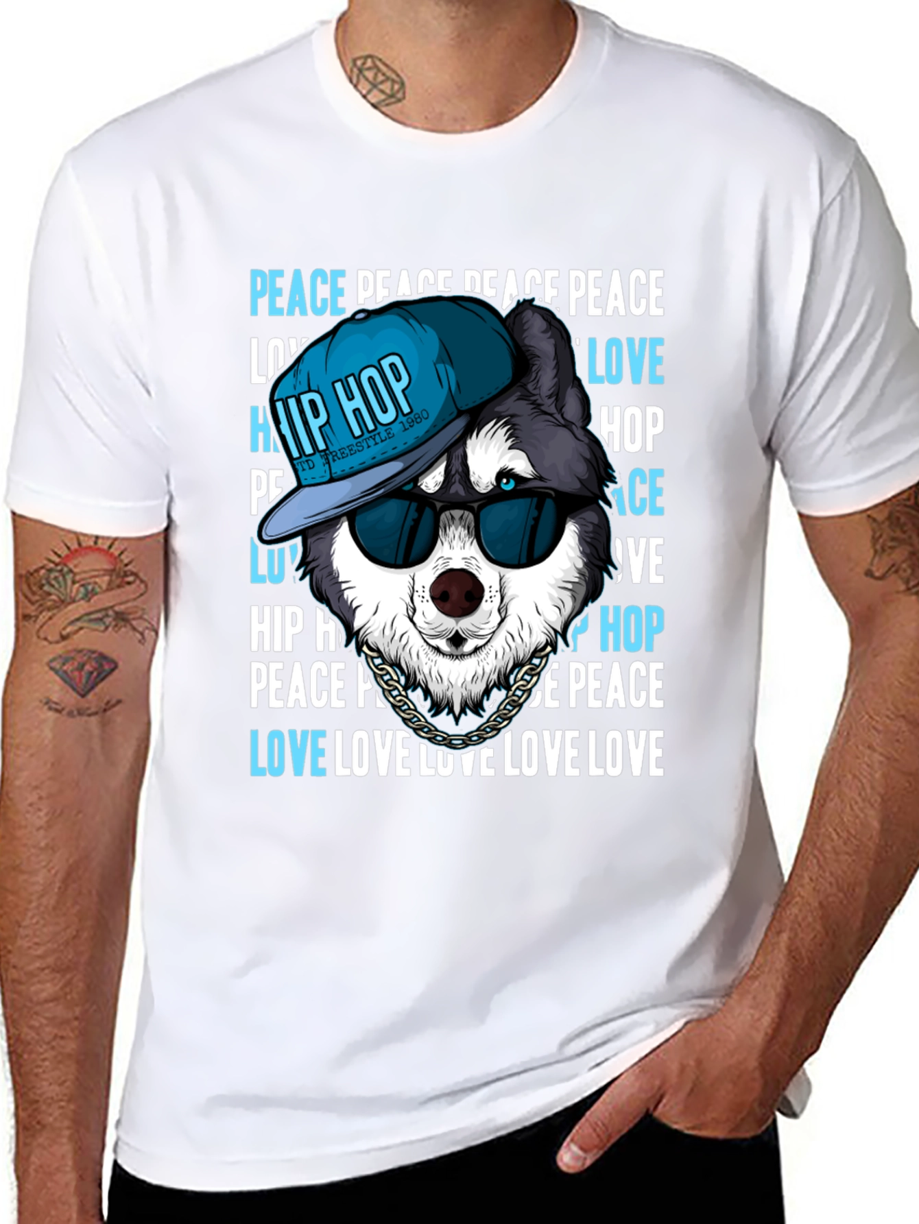 Hip Hop Husky T-Shirt - Peace & Love Tee
