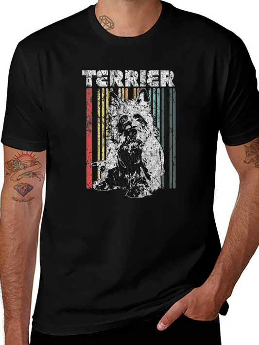 Vintage Terrier Dog Graphic T-Shirt