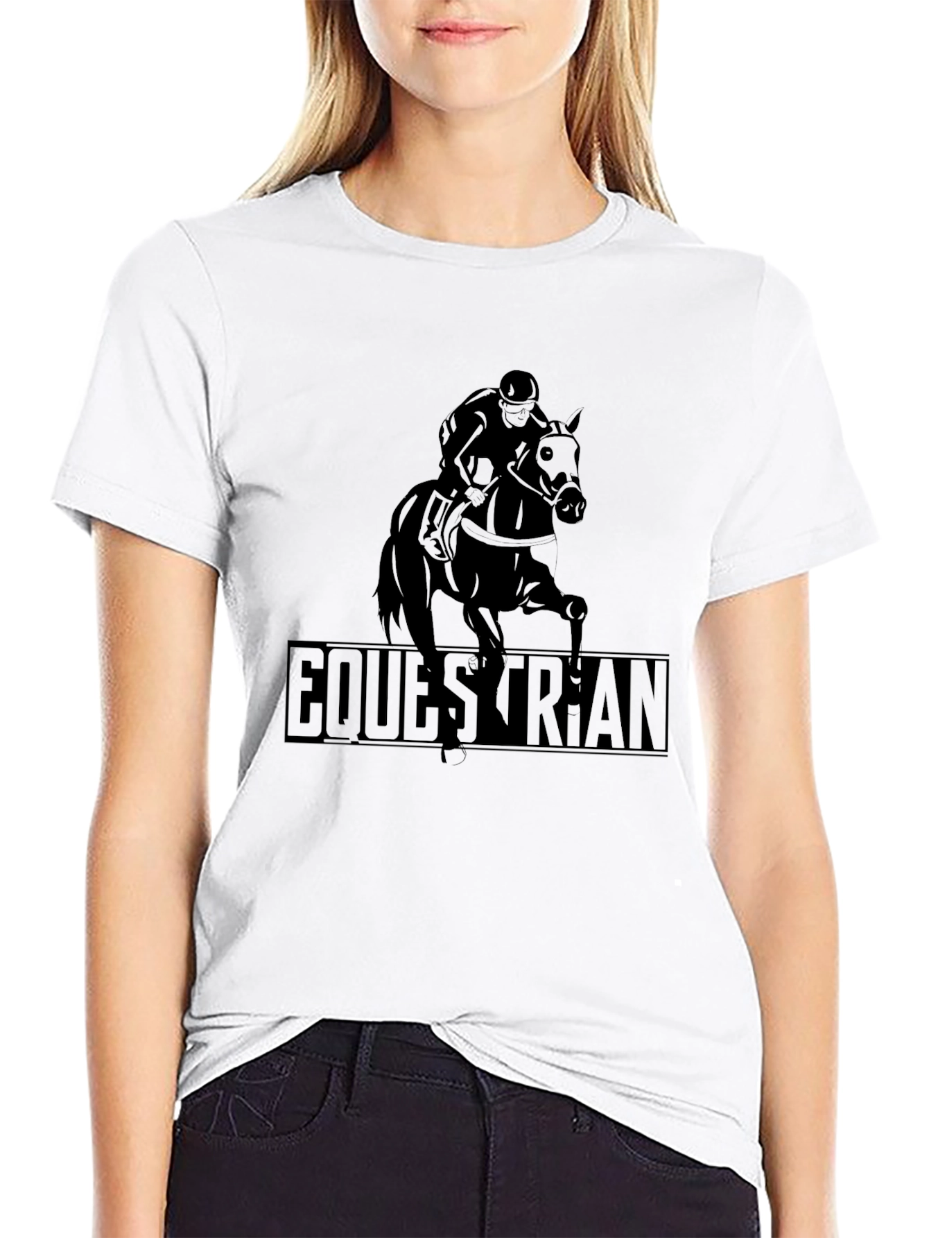 Equestrian Rider T-Shirt - Black Horse Riding Tee