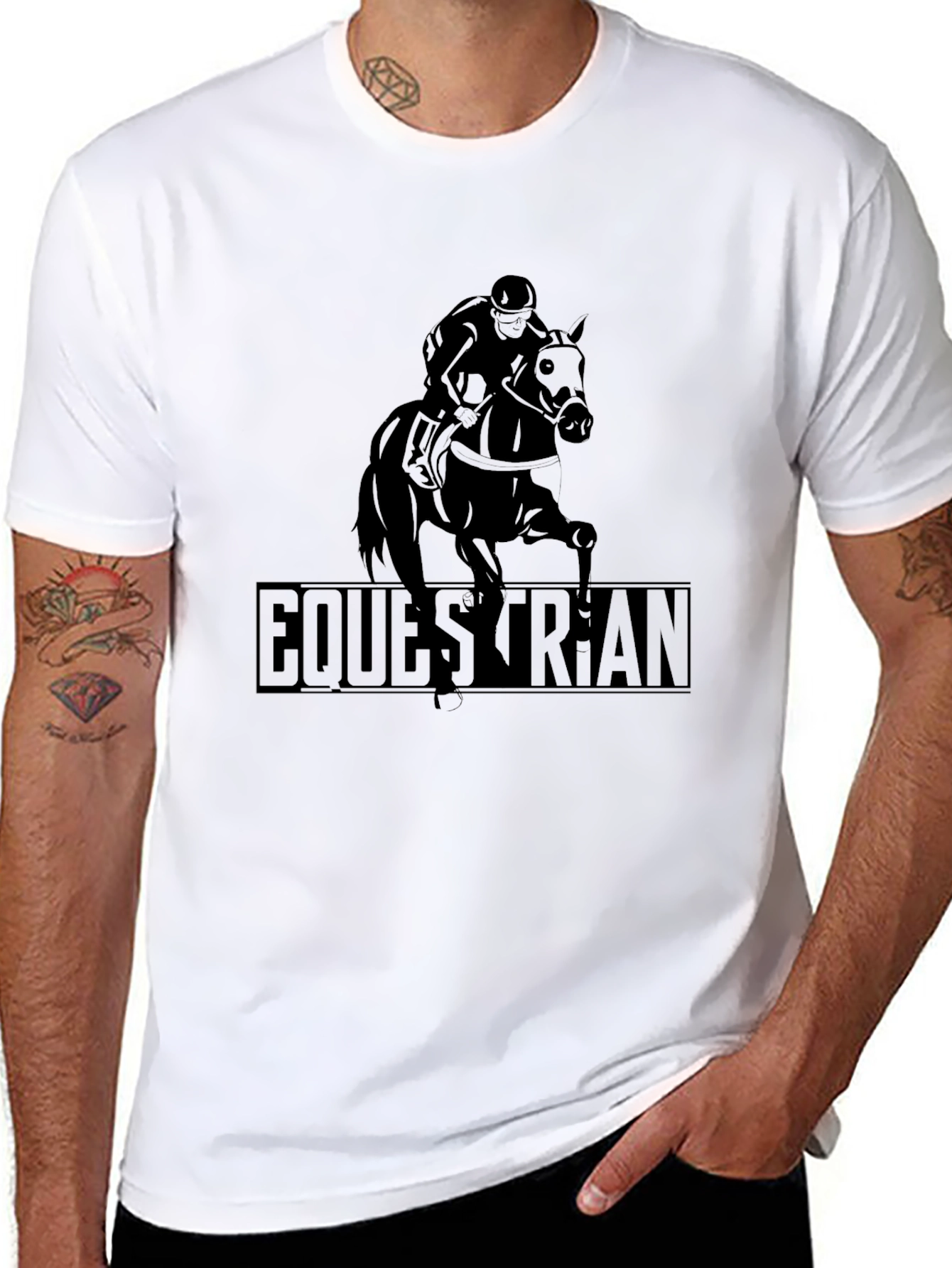 Equestrian Rider T-Shirt - Black Horse Riding Tee