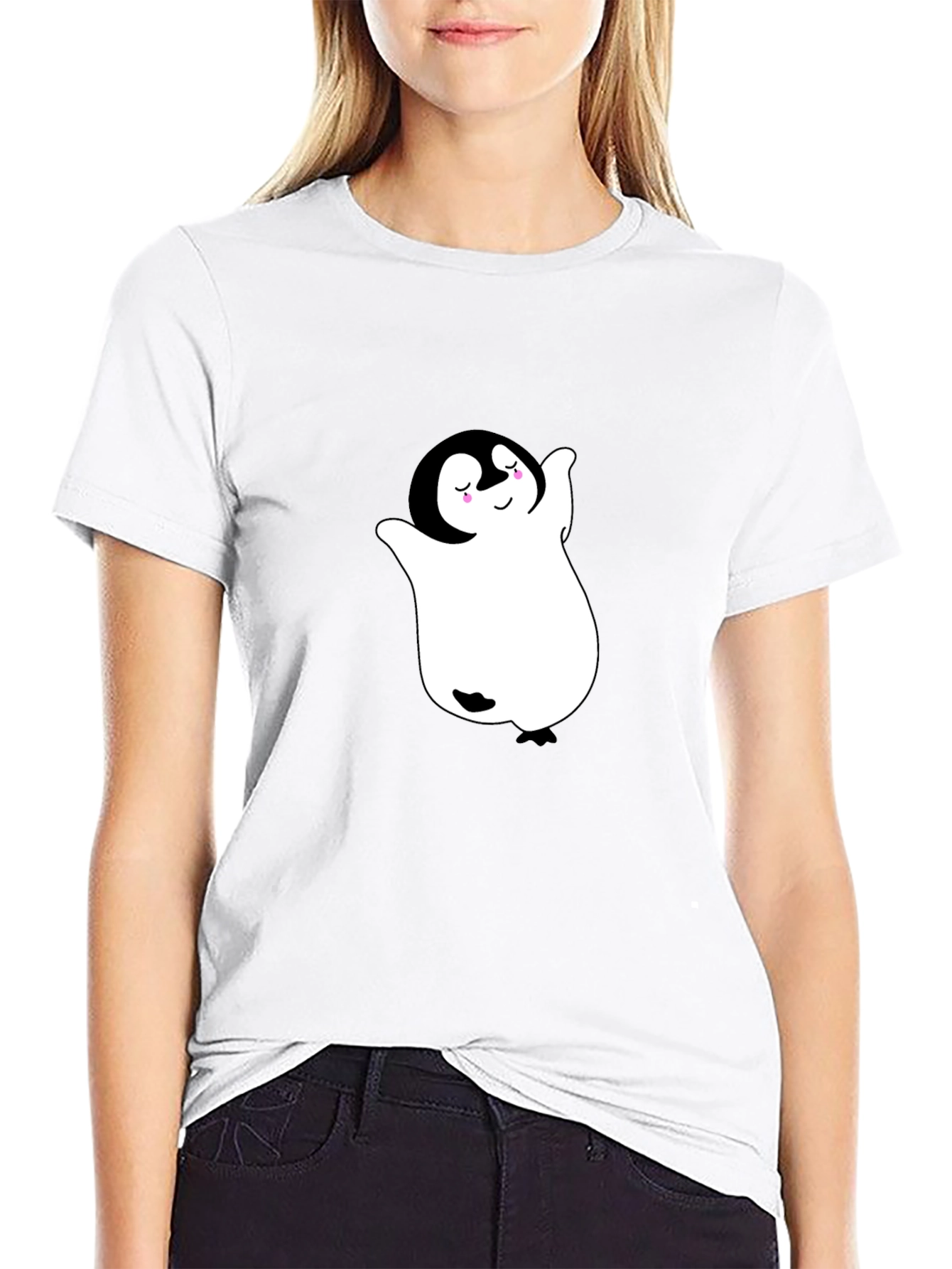 Cute Penguin Ghost Black T-Shirt