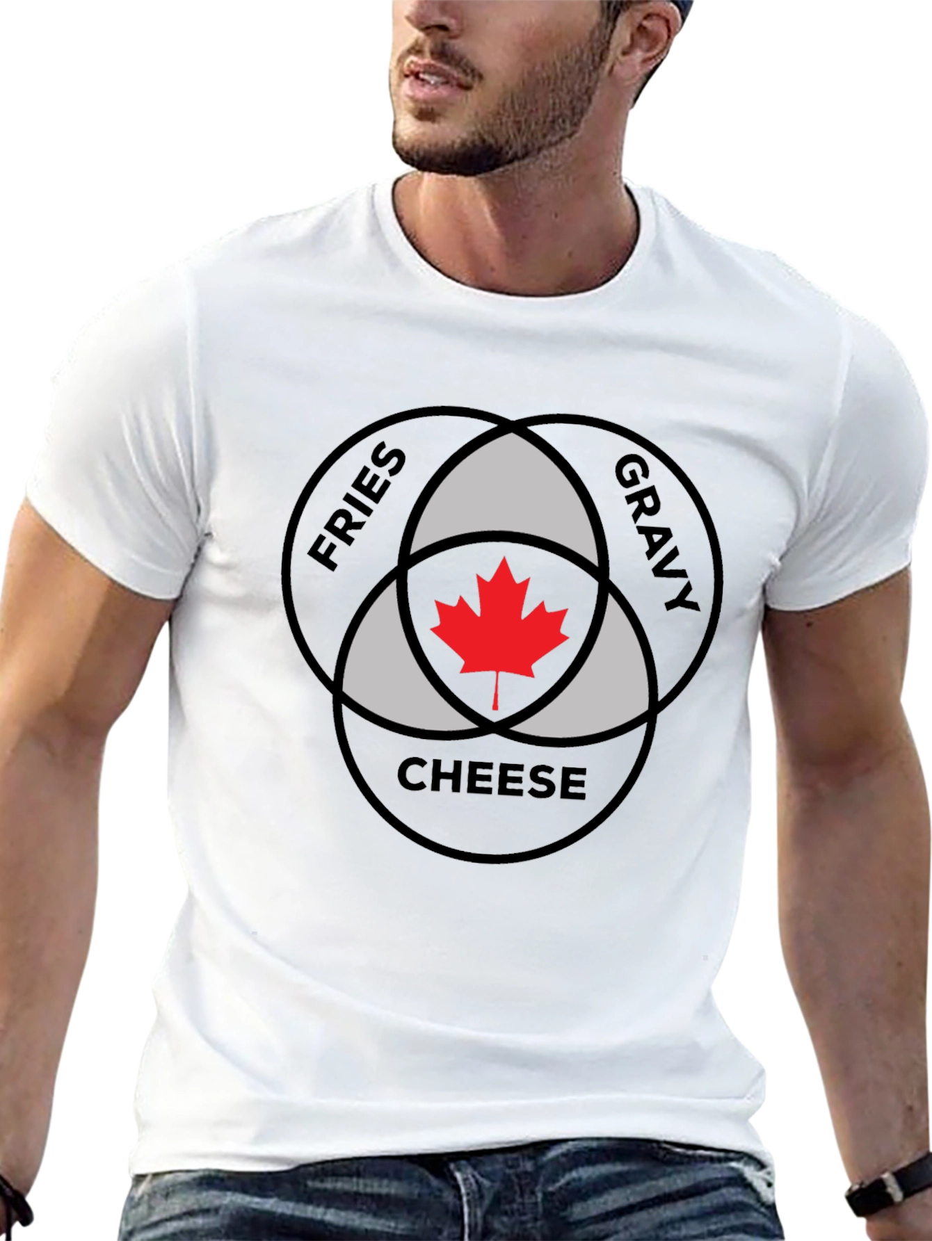 Poutine Venn Diagram T-Shirt - Fries Gravy Cheese Canada!