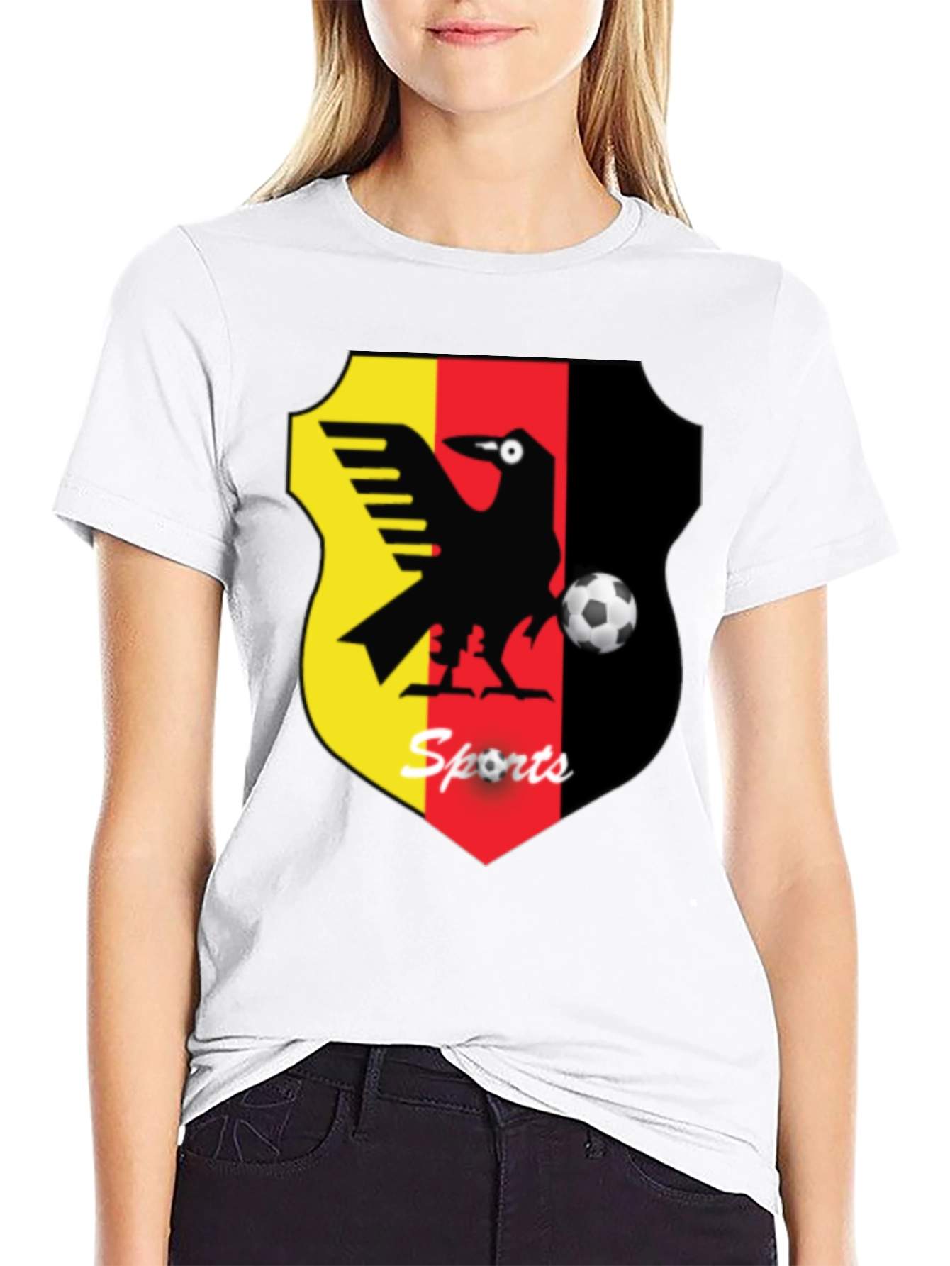 Mens Black T-Shirt with Sports Emblem