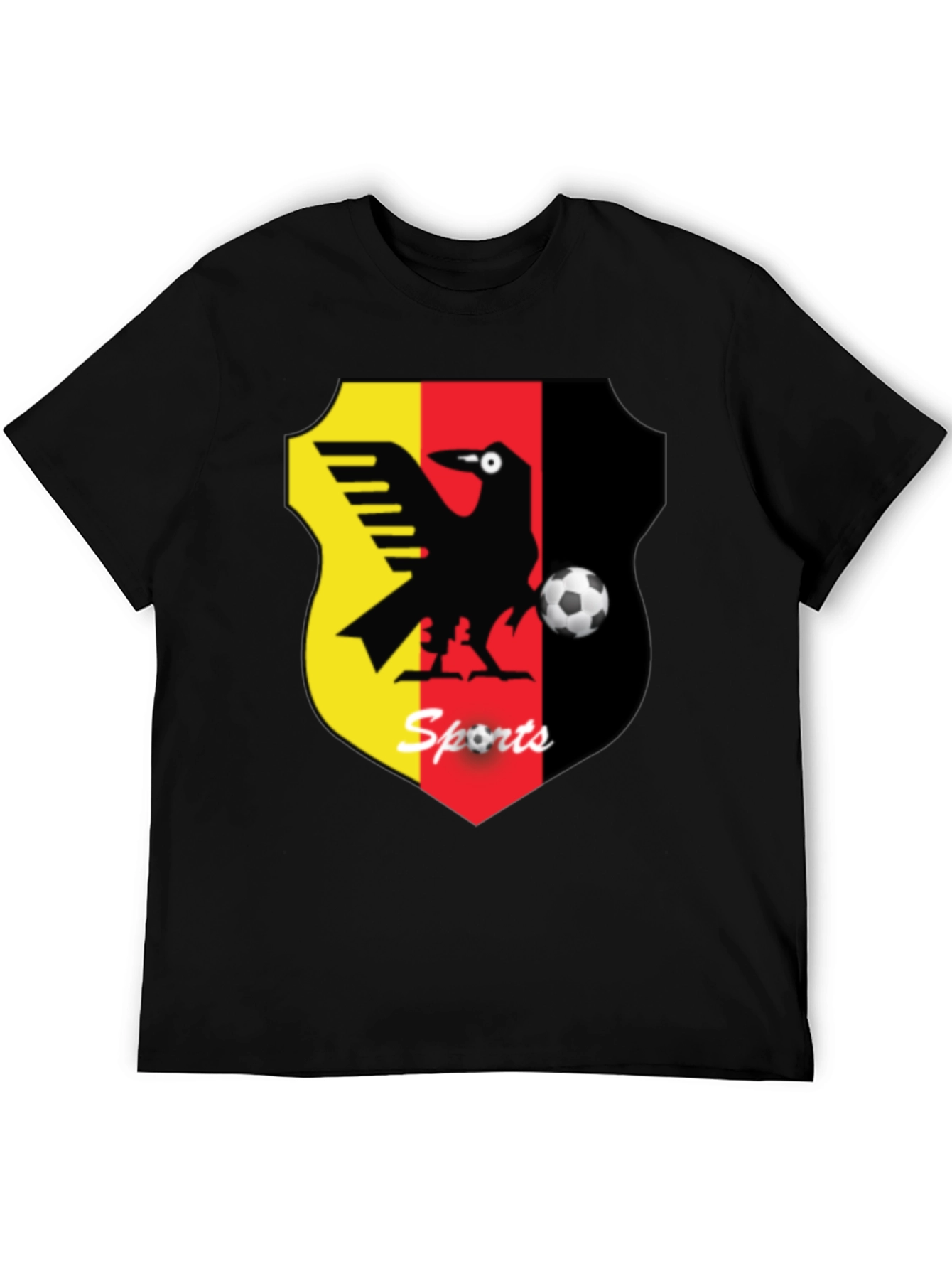 Mens Black T-Shirt with Sports Emblem